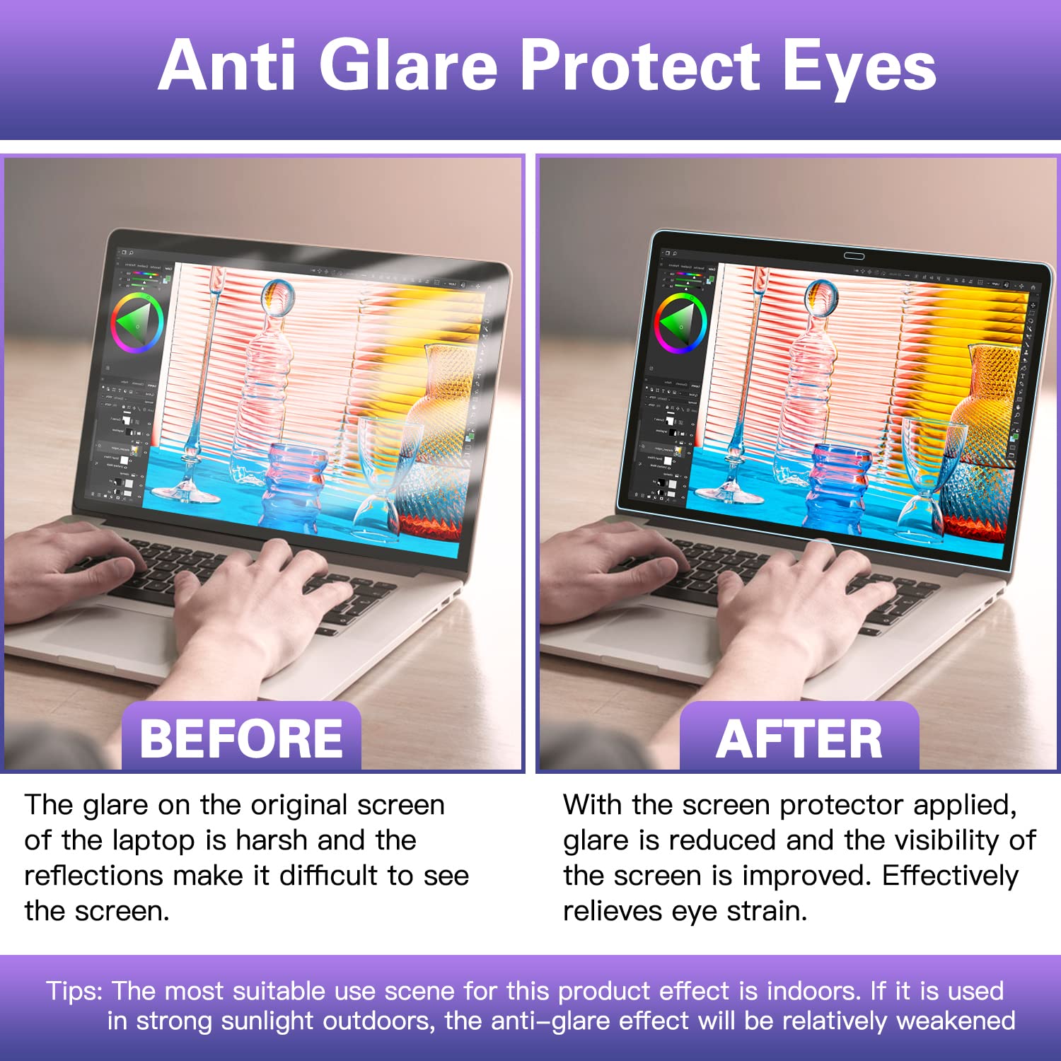 F Forito 2 Pack Anti Blue Light Screen Protector Compatible With 2022 Macbook Pro 13'' With M2 Chip & Macbook Air 13'' Model A19