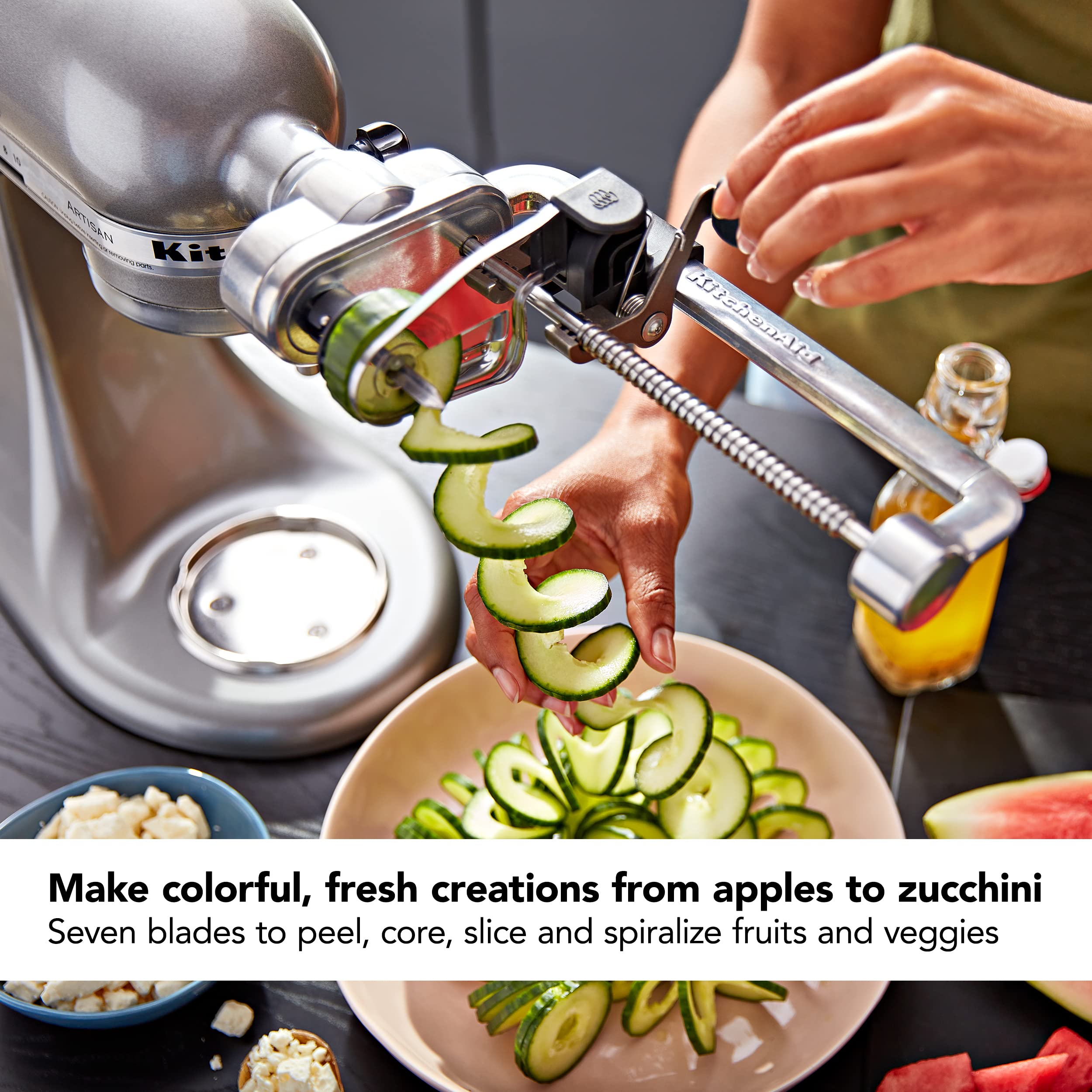 Kitchenaid Spiralizer Plus Attachment With Peel, Core And Slice, Silver