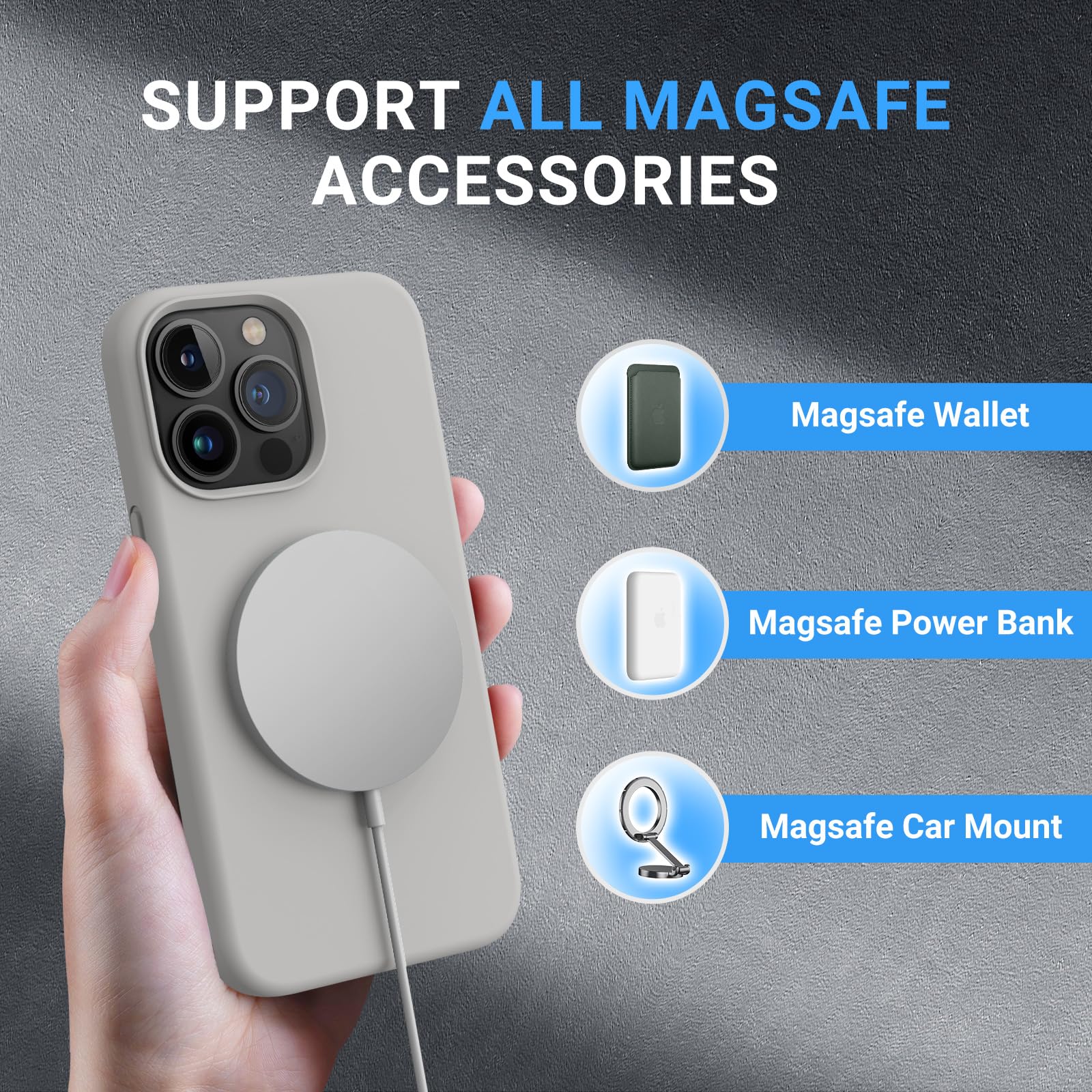 Otofly For Iphone 14 Pro Case [Compatible With Magsafe] [2 Screen Protectors] Full Body Silicone Shockproof Slim Thin Phone Case