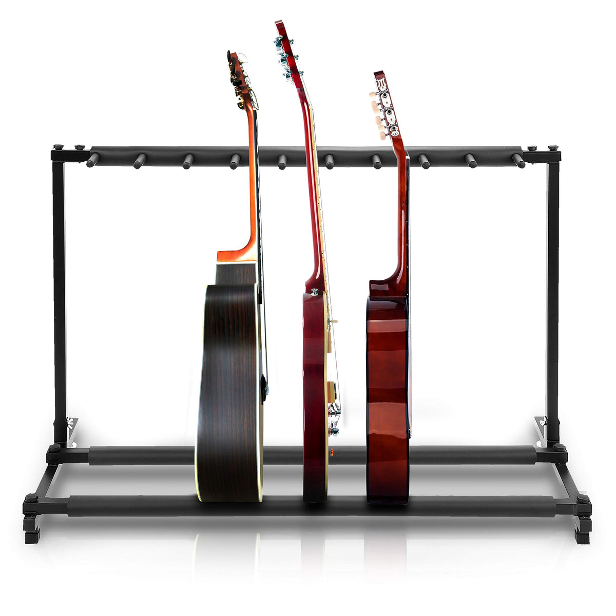 Pyle 9 Space Foldable Universal Multi Guitar Stand   Guitar Stand Portable Collapsible Instrument Floor Guitar Rack Holder W/ Fo