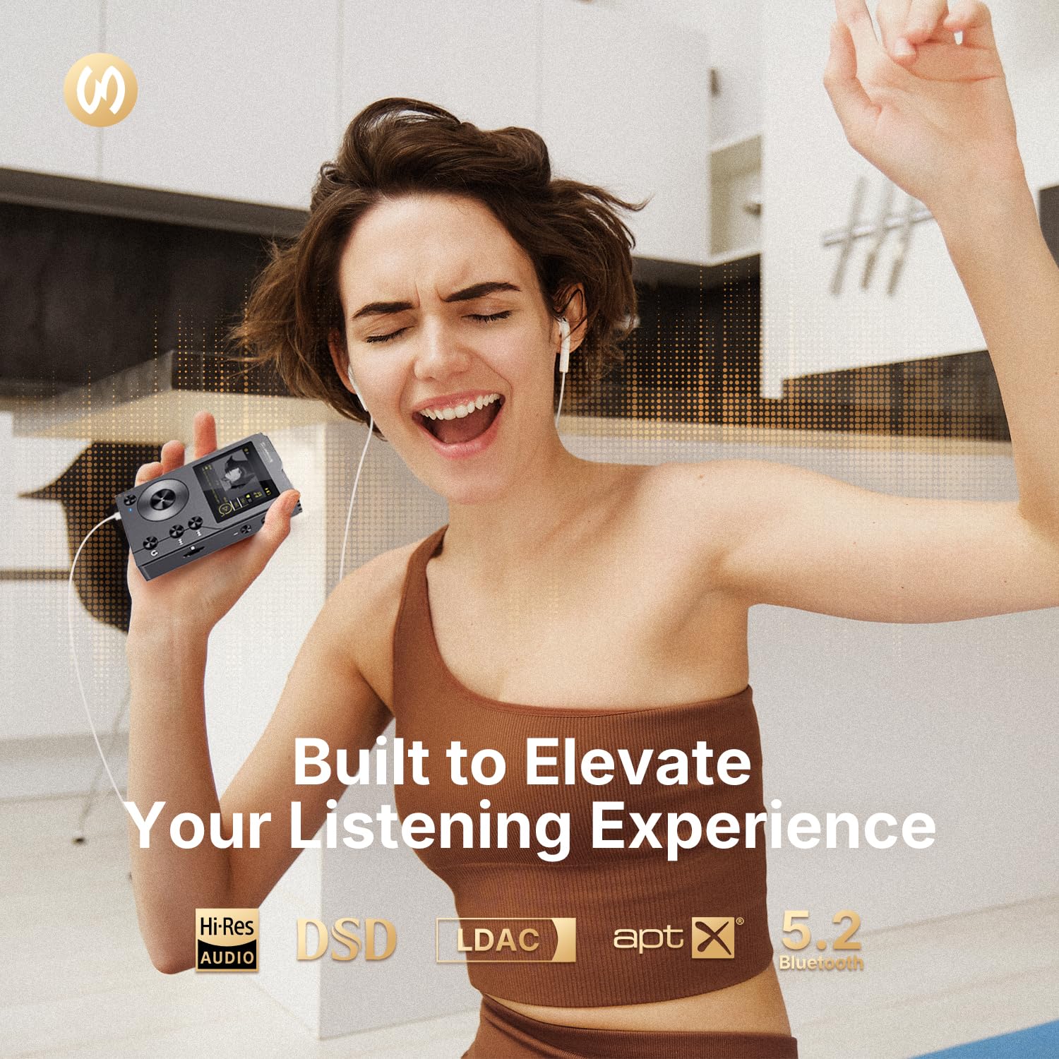 Surfans F20 Hifi Mp3 Player With Bluetooth, Lossless Dsd High Resolution Digital Audio Music Player, High Res Portable Audio Pla