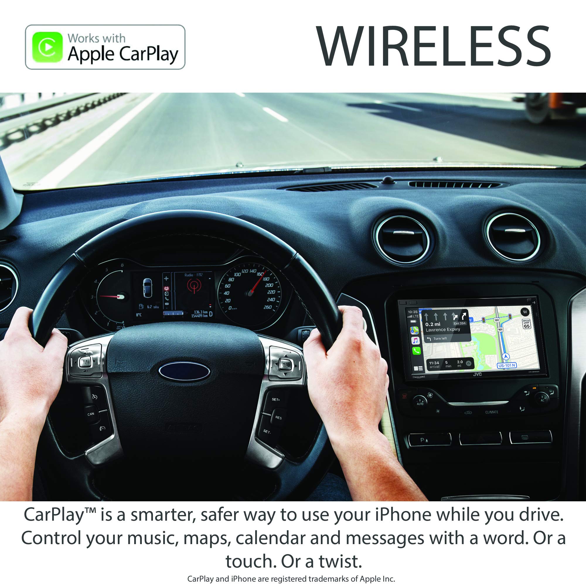 Jvc Kw M865Bw Built In Wi Fi For Wireless Carplay Android Auto, 6.8'' Lcd Touchscreen Display, Am/Fm, Bluetooth, Mp3 Player, Usb