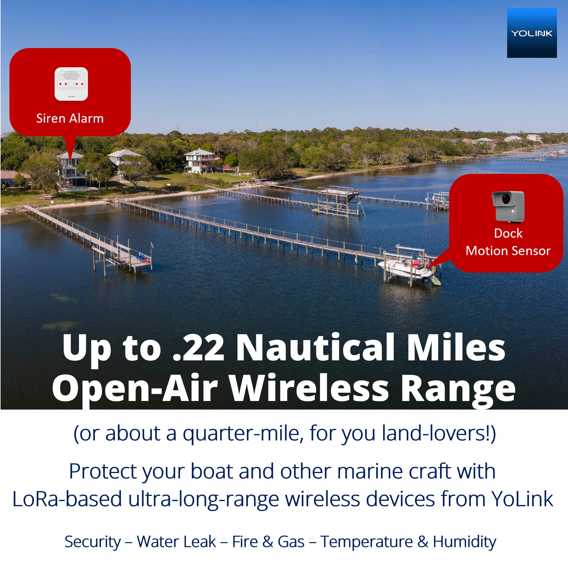 Yolink Lora Smart Outdoor Motion Sensor, Driveway Alert, Property Invasion/Tresspassing Detector, 1/4 Mile Open Air Range, Email/Sms/Push Alerts, Alexa, Ifttt, Home Assistant (Hub Included!)