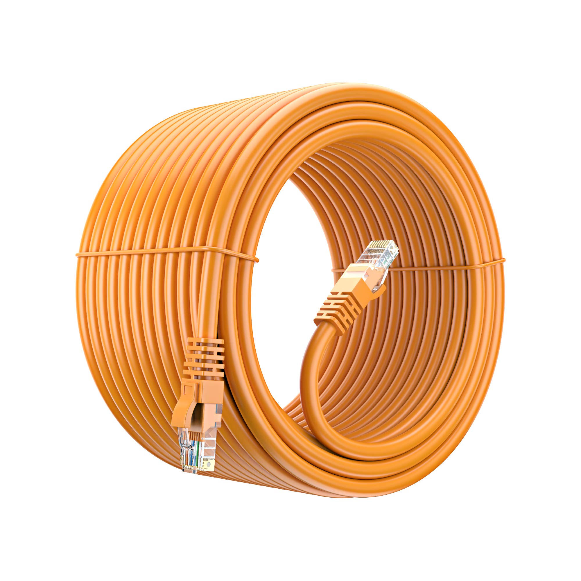 Maximm Cat 6 Ethernet Cable 150 Ft, 100% Pure Copper, Cat6 Cable Lan Cable, Internet Cable, Patch Cable And Network Cable   Utp (Orange) 150 Feet