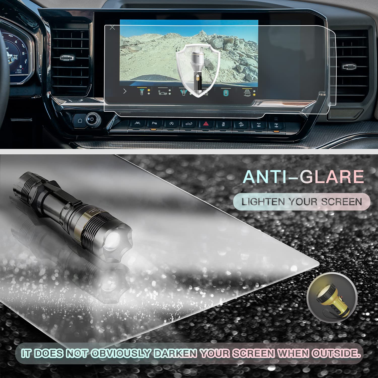 Cdefg 2Pcs 2022 2025 Silverado 13.4In Screen Protector For Chevy 2024 Silverado 1500 2025 Sierra 1500 2500Hd 3500Hd Touch Screen Protector Display