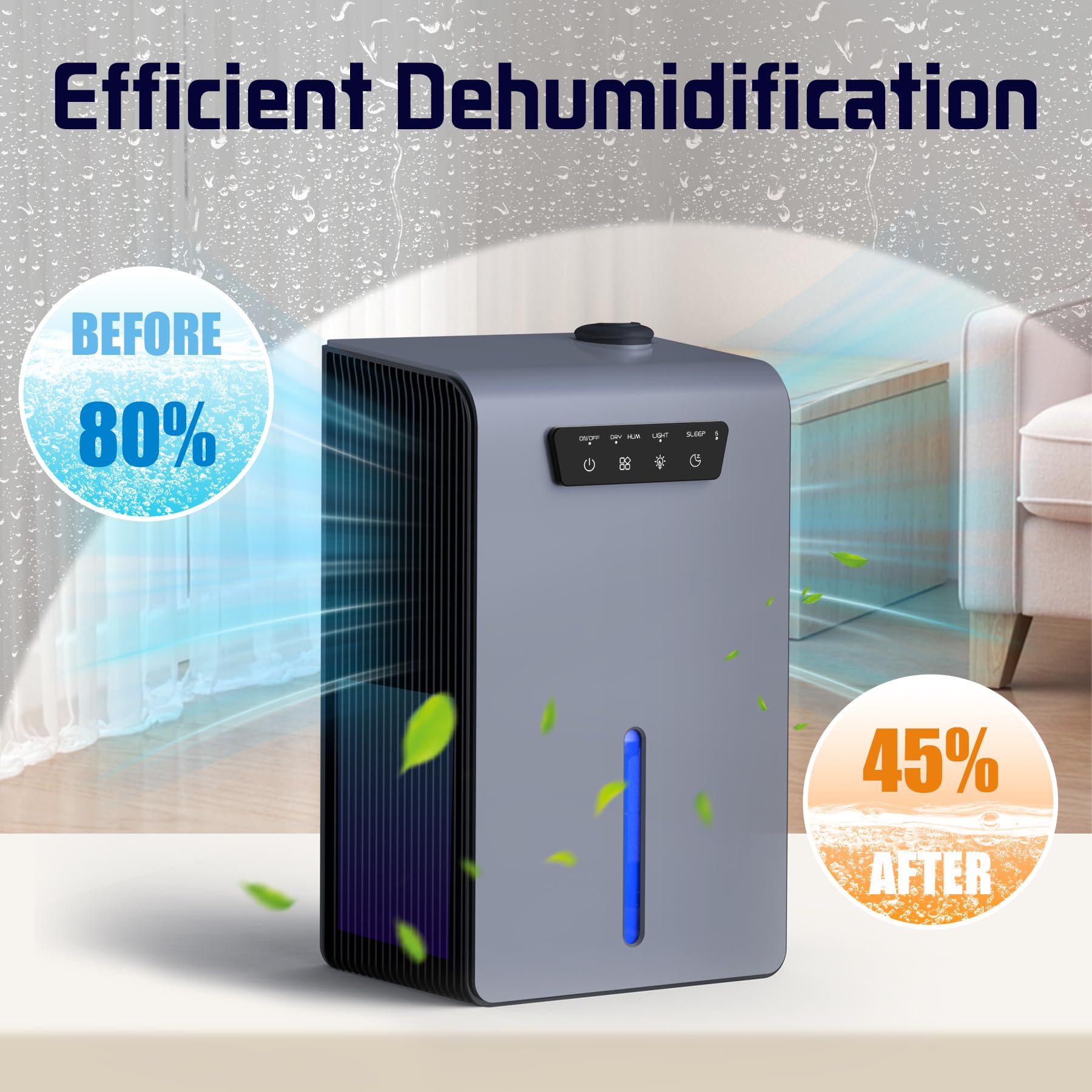 Dehumidifier,2 In 1Humidifier Dehumidifier Combo,102 Oz Water Tank Dehumidifiers For Home Bedroom,Small Dehumidifier For Basemen