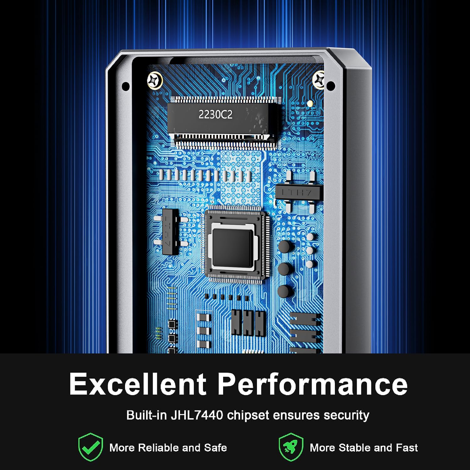 Anyoyo 40Gbps M.2 Enclosure, Nvme Ssd Enclosure Pcie Nvme To Usb C Ssd Enclosure, Aluminum Nvme Enclosure Compatible Usb 4/3.2/3