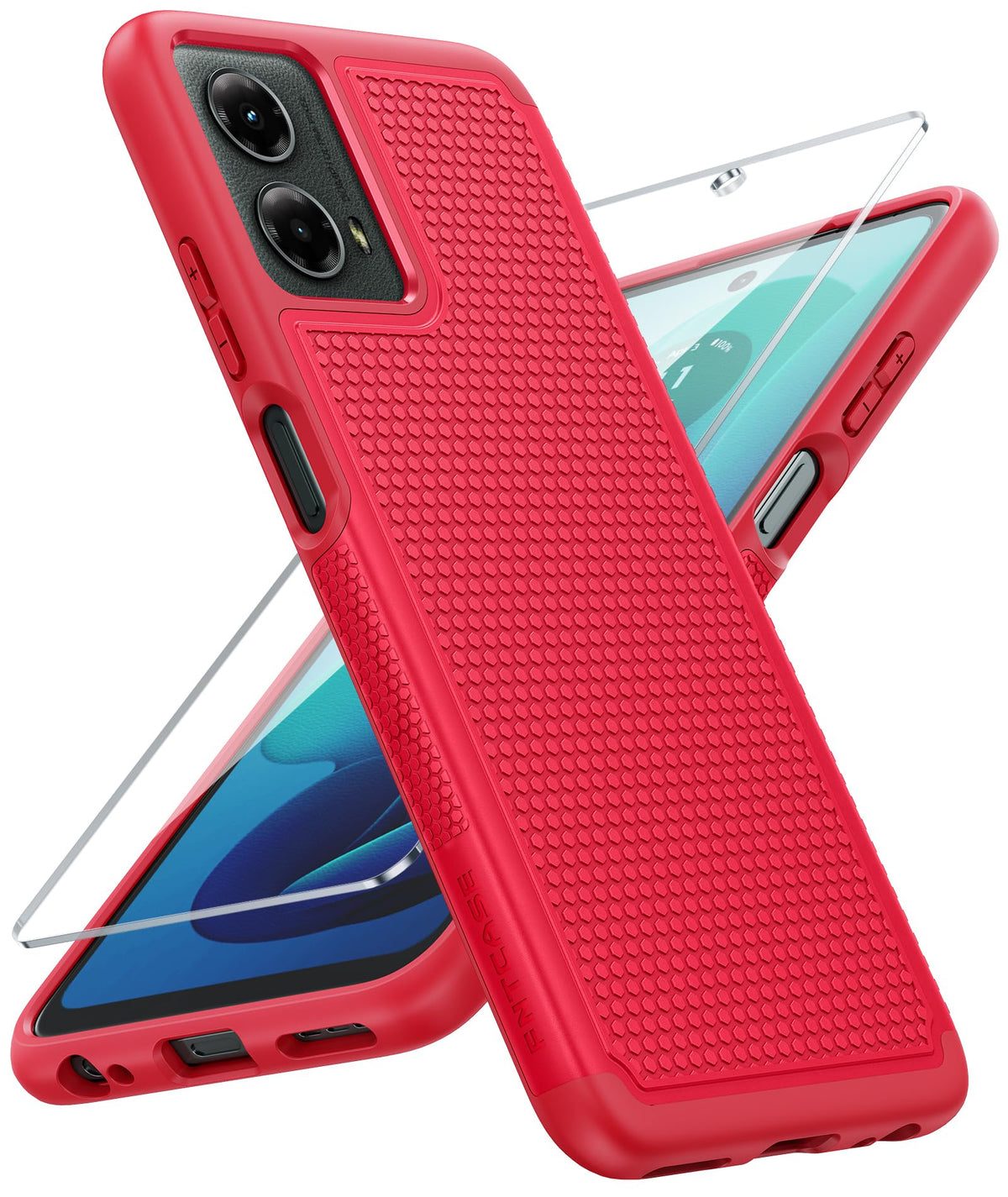 Fntcase For Motorola Moto G 5G 2024 Case: Dual Layer Heavy Duty Cell Phone Protective Cover Shockproof Rugged With Non Slip Text
