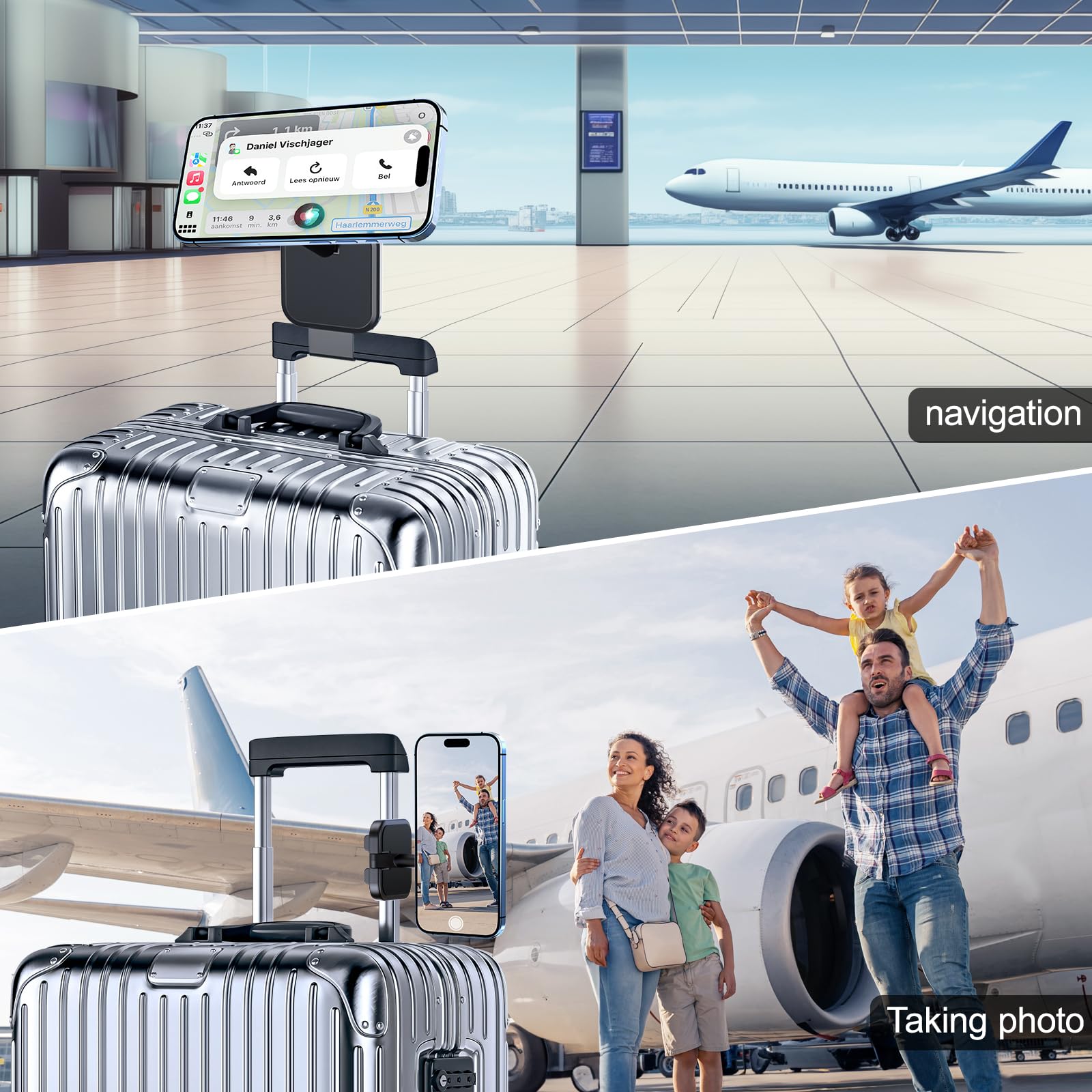 Scrwvess Airplane Phone Holder For Magnetic Accessories, Universal Flight Must Haves Travel Phone Holder Mount 2025 For Beach Va