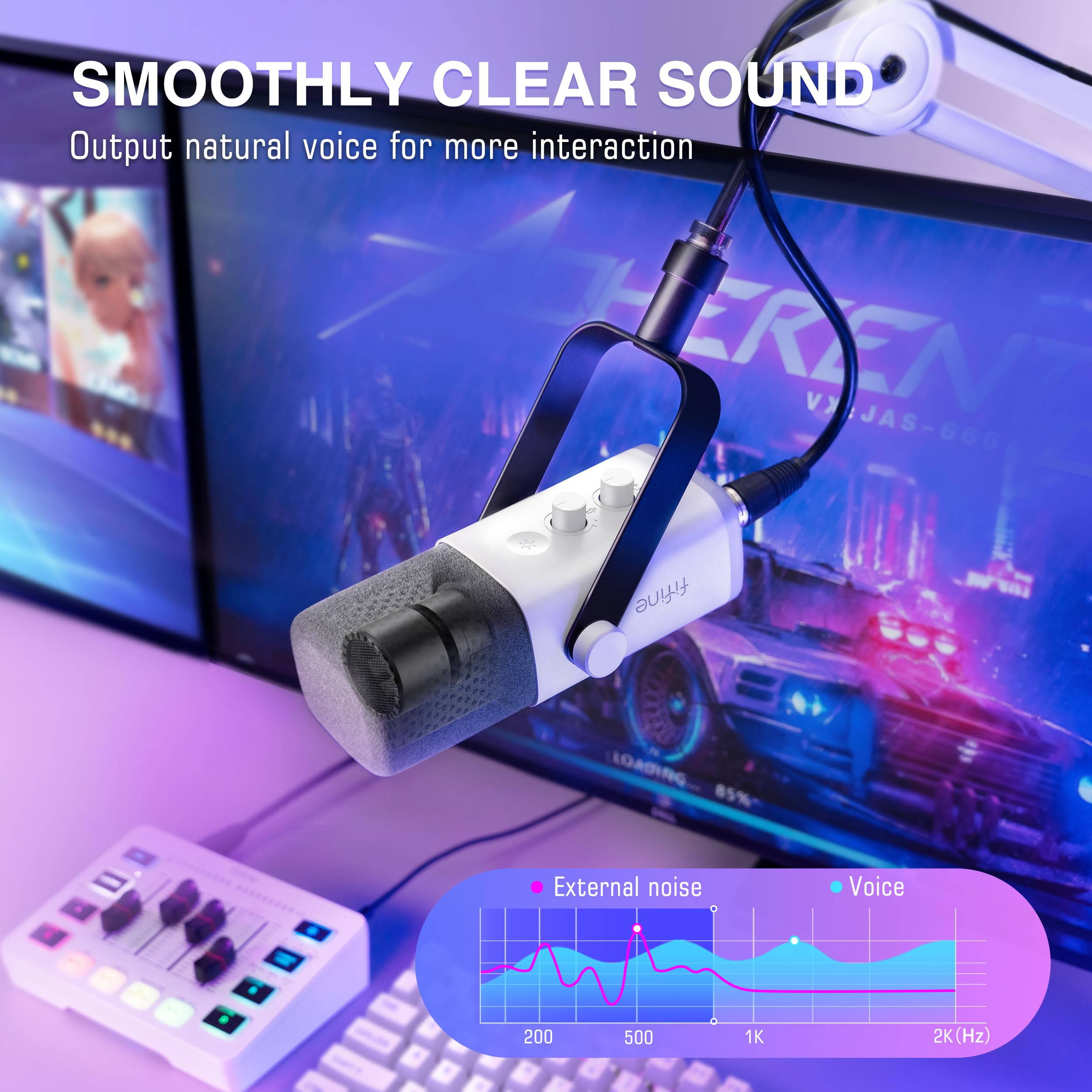Fifine Gaming Equipment Bundle, Xlr/Usb Streaming Dynamic Microphone With Audio Mixer Set, Podcast Recording Mic With Gain Knob,