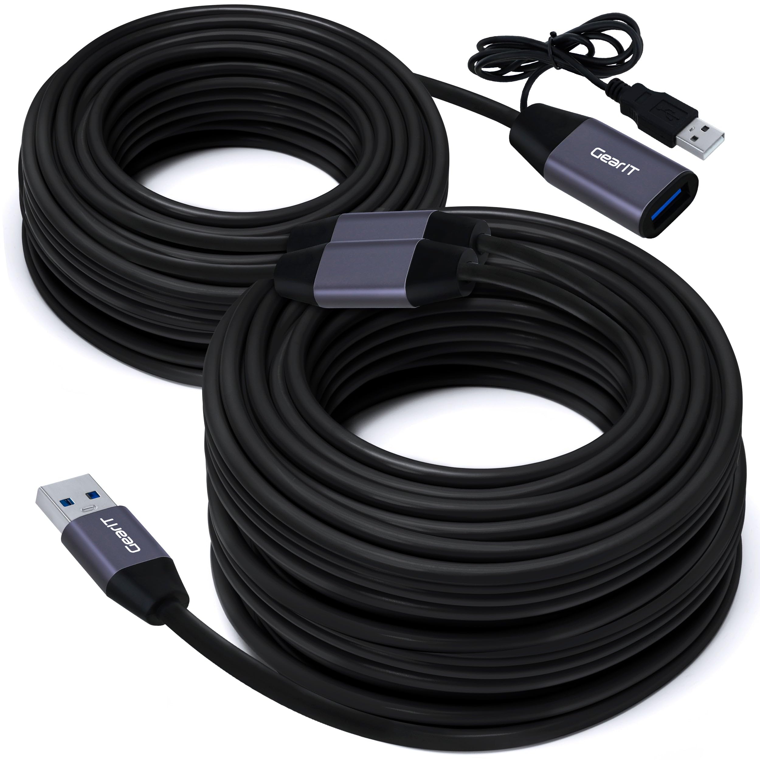 Gearit Usb 3.0 Active Extension Cable (50 Feet) A Male To A Female Usb Repeater With Signal Booster For Oculus Rift, Quest Link,