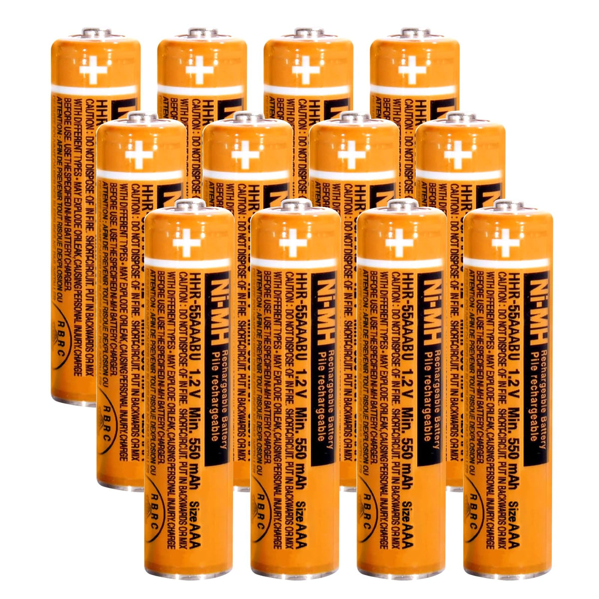 Zzwjbcyle 12 Pack Hhr-55Aaabu Ni-Mh Aaa Rechargeable Battery For Panasonic, 1.2V 550Mah Rechargeable Aaa Batteries For Panasonic