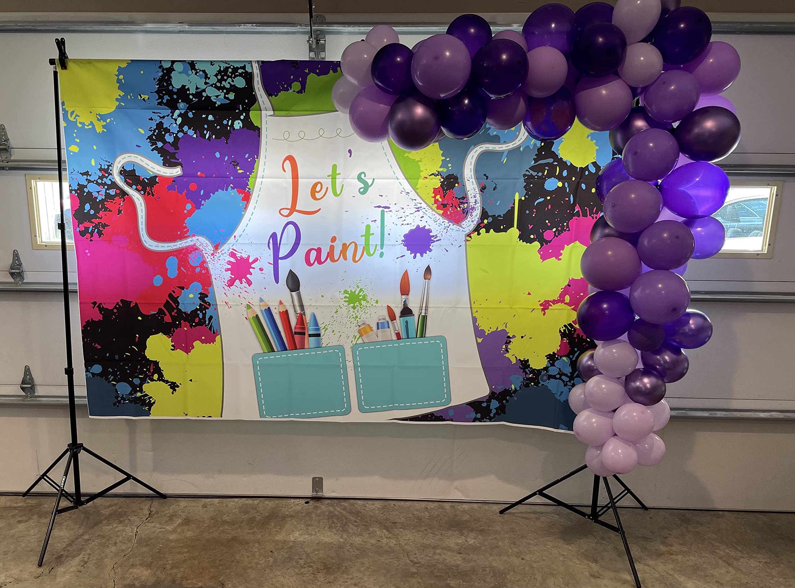Avezano Lets Paint Birthday Backdrop Artist Birthday Party Decoration Dress For A Mess Background 7X5Ft Art Painting Splatter P