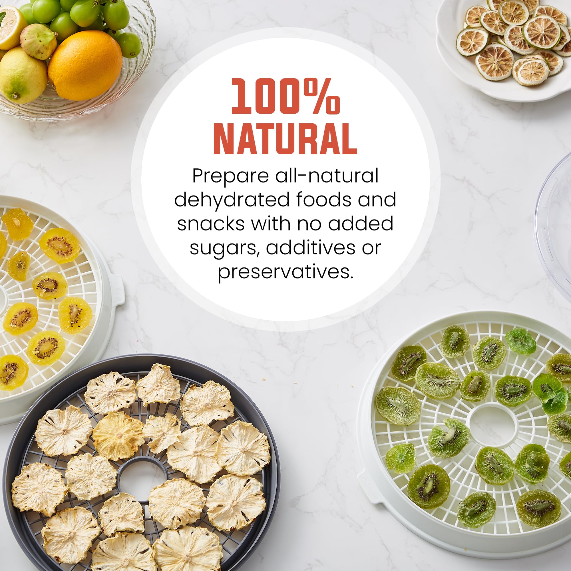 Elite Gourmet Efd329Wd Digital Food Dehydrator With 5 Bpa Free Slimstore Collapsible Trays For Compact Storage, Adjustable Timer