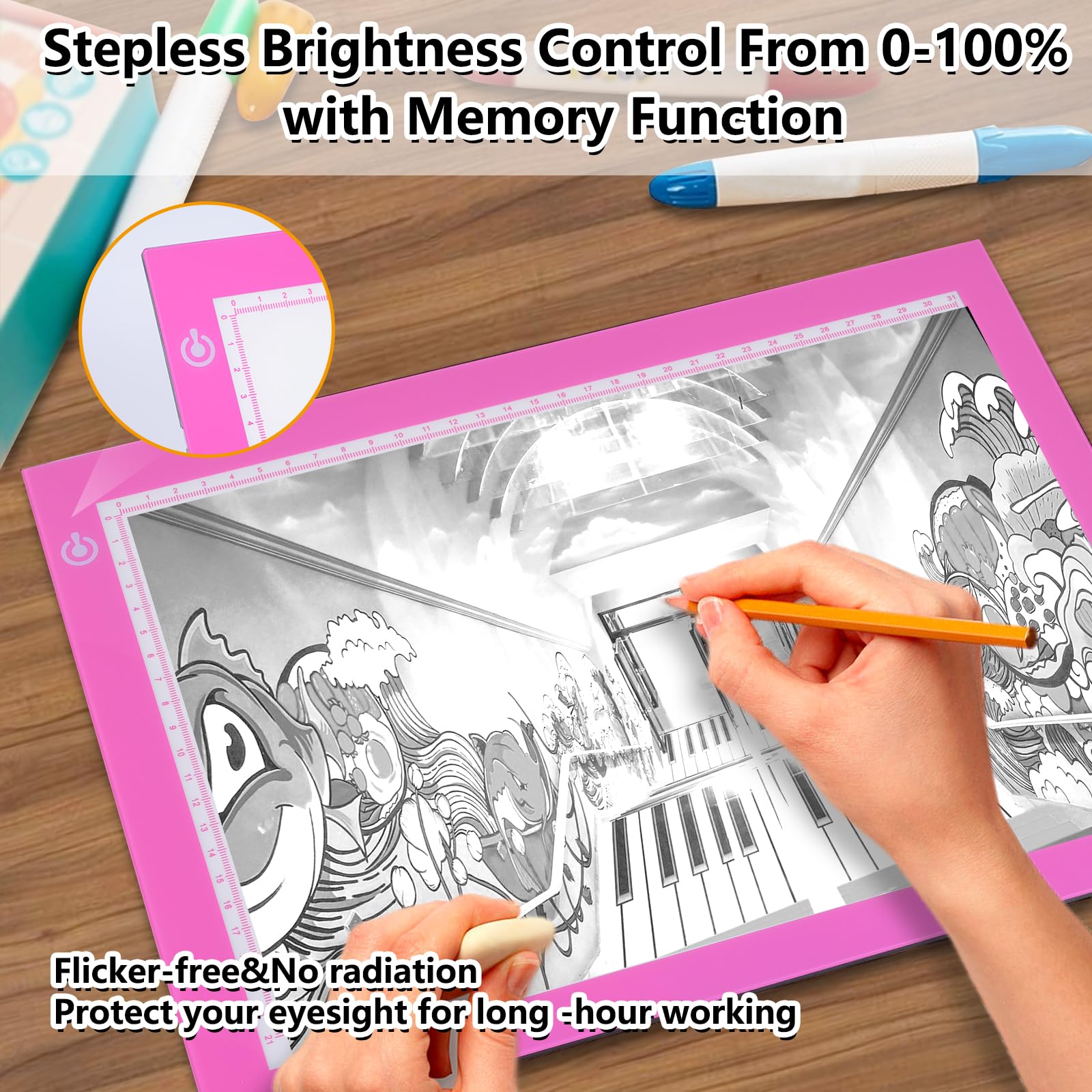Light Pad Drawing A4 Tracing Light Table Nxentc Led Copy Board Ultra Thin Display Pad Brightness Adjustable Stencil Artist Art T