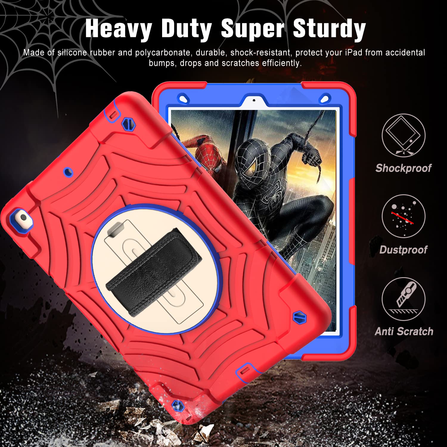 Ltrop Ipad 9Th/8Th/7Th Generation Case, Ipad 10.2 Case 2021/2020/2019, [Built In Screen Protector] [Shoulder Strap] [Swivel Kick