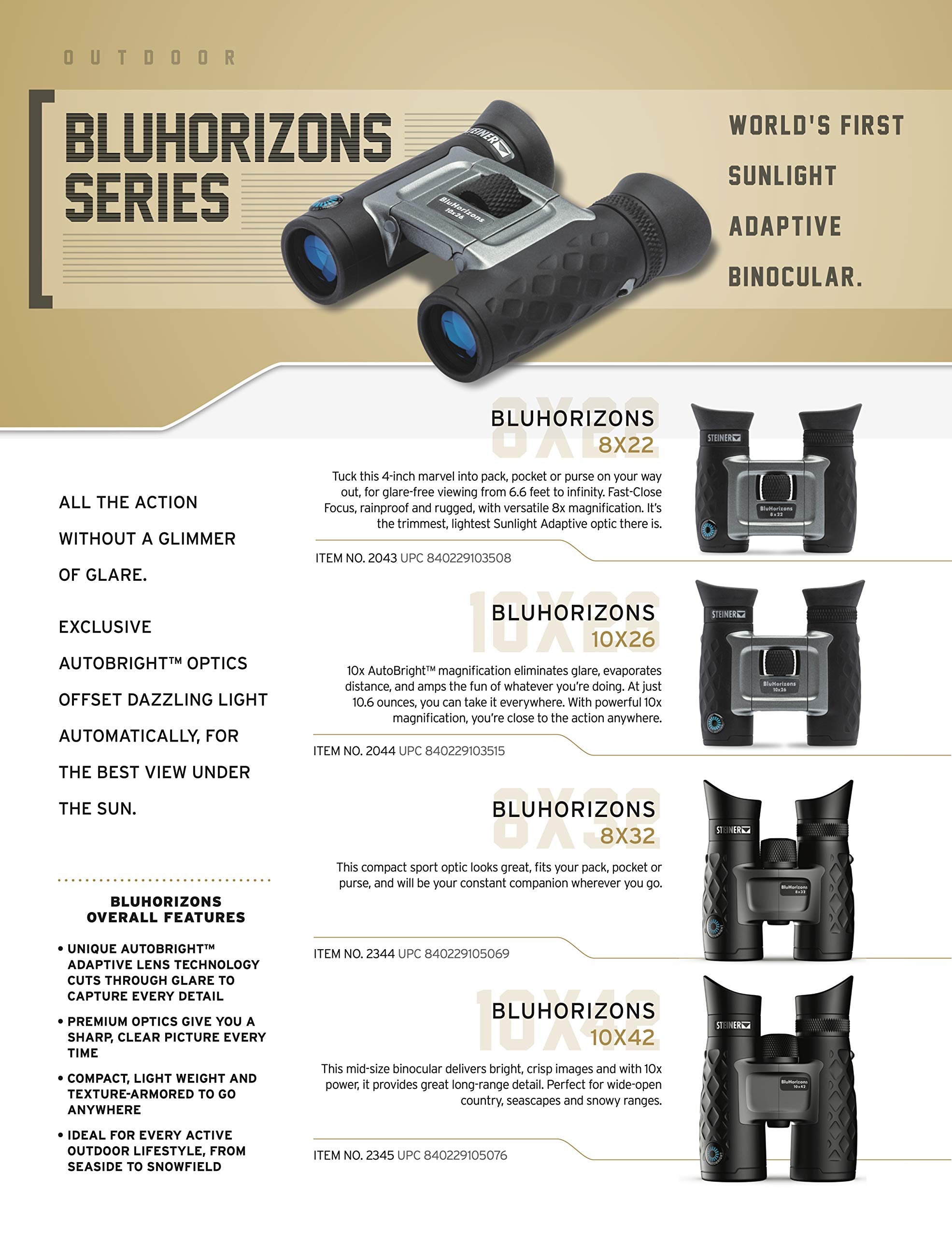 Steiner Bluhorizons 10X42 Binoculars With Unique Lens Technology, Eye Protection, Compact, Lightweight, Ideal For Outdoor Activi
