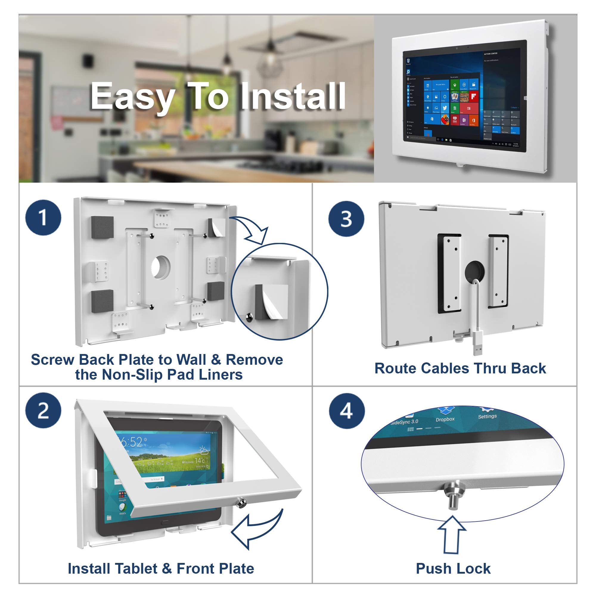 Tabcare Locking Security Metal Enclosure For Ms Surface Go Used As Kiosk, Pos, Store, Show Display (Black, Vesa & Wall Mount)