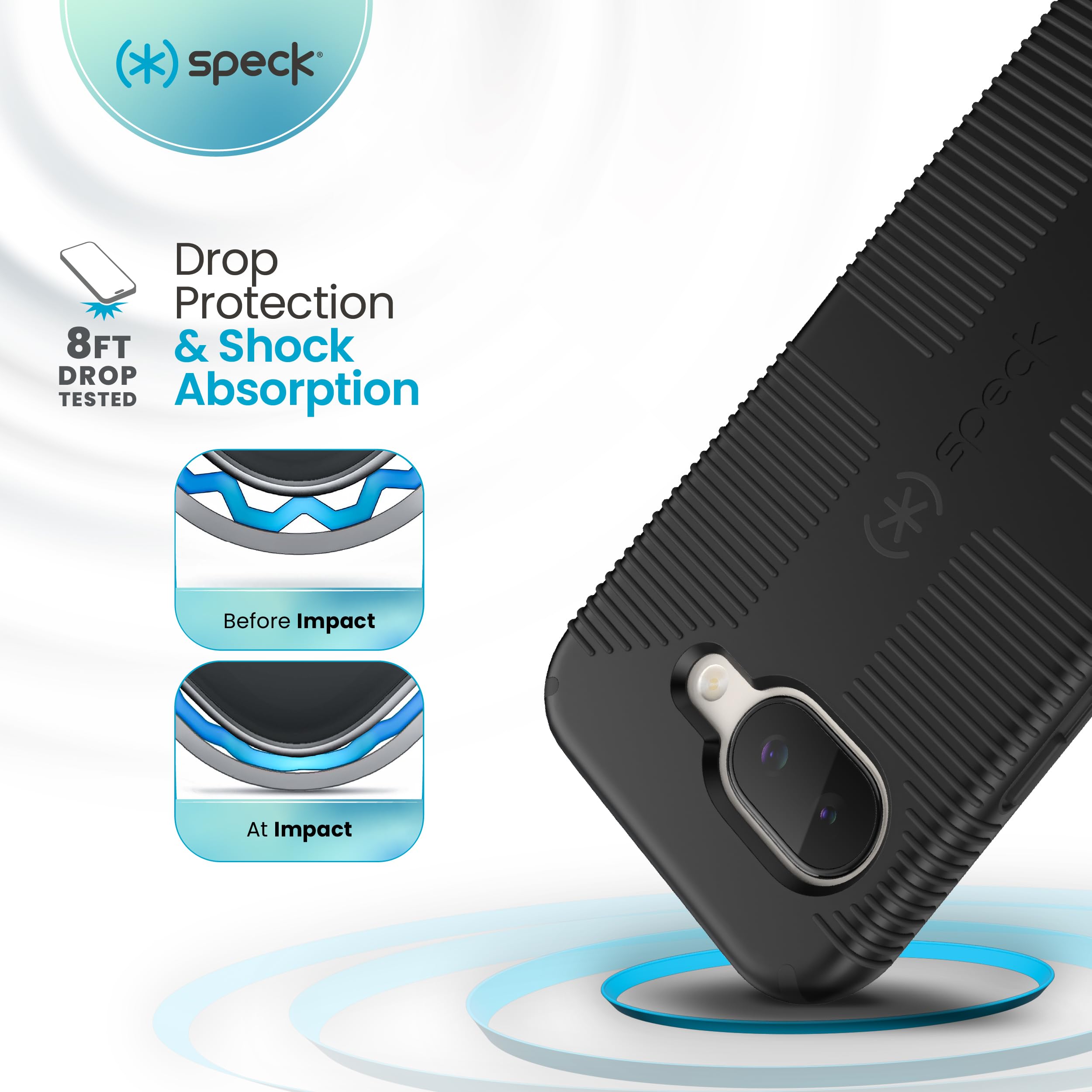 Speck Case Compatible With Google Pixel 9A - Slim Drop Protection With Raised Bezel - Advanced Impact Absorption - Soft Touch De