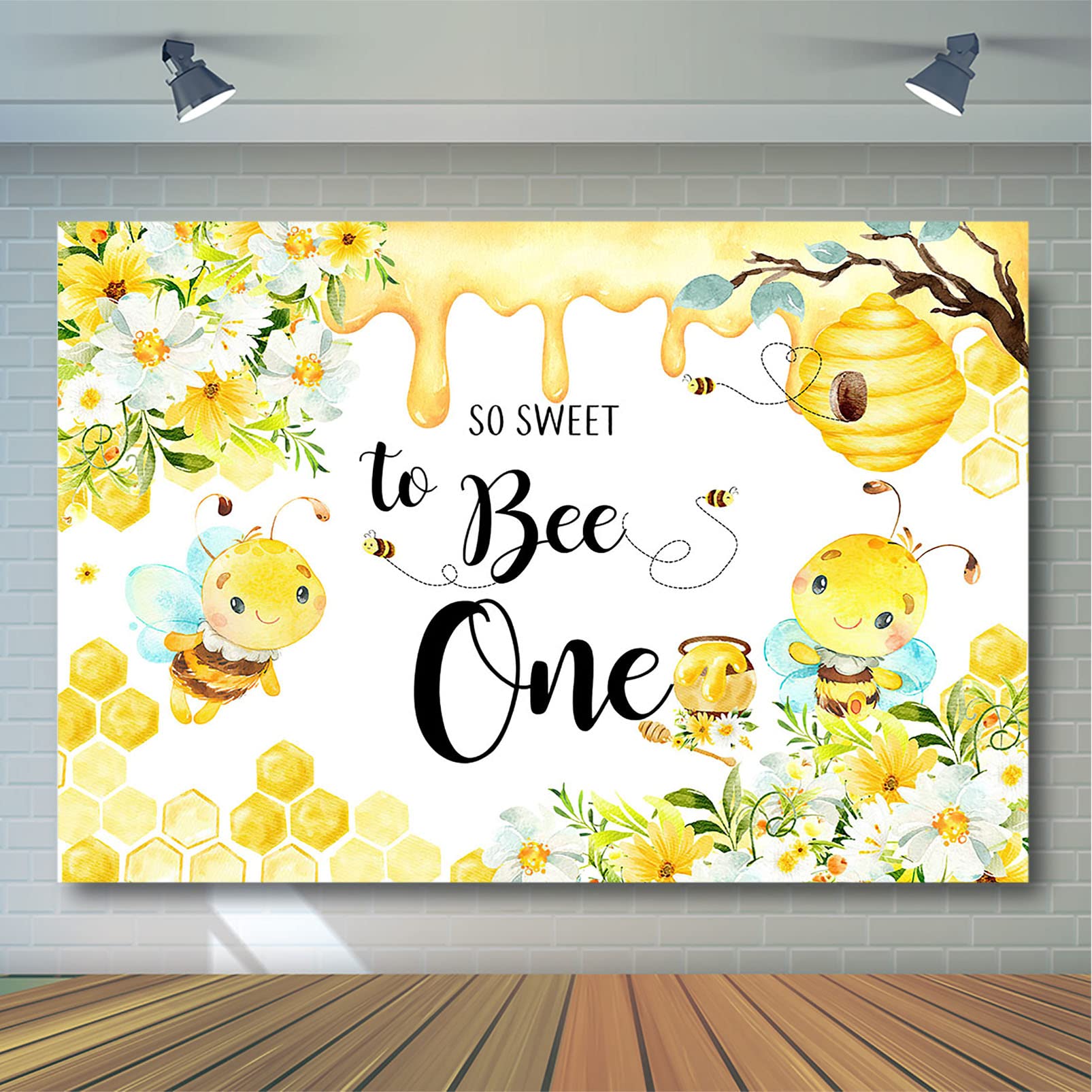 Avezano So Sweet To Bee One Party Backdrop For First Bee Day Bee 1St Birthday Party Decorations Photography Background Bumblebee