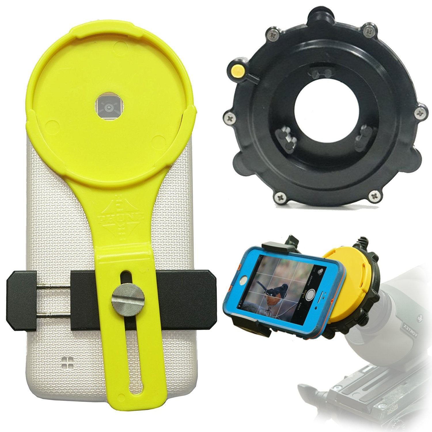 Phone Skope Lollipop Universal Digiscoping Kit: Spotting Scope Phone Adapter, Ideal For Binoculars, Microscopes, Hunting, Biology, And Birding   Phone Scope Lenses (U1 (1.2'   1.8'))