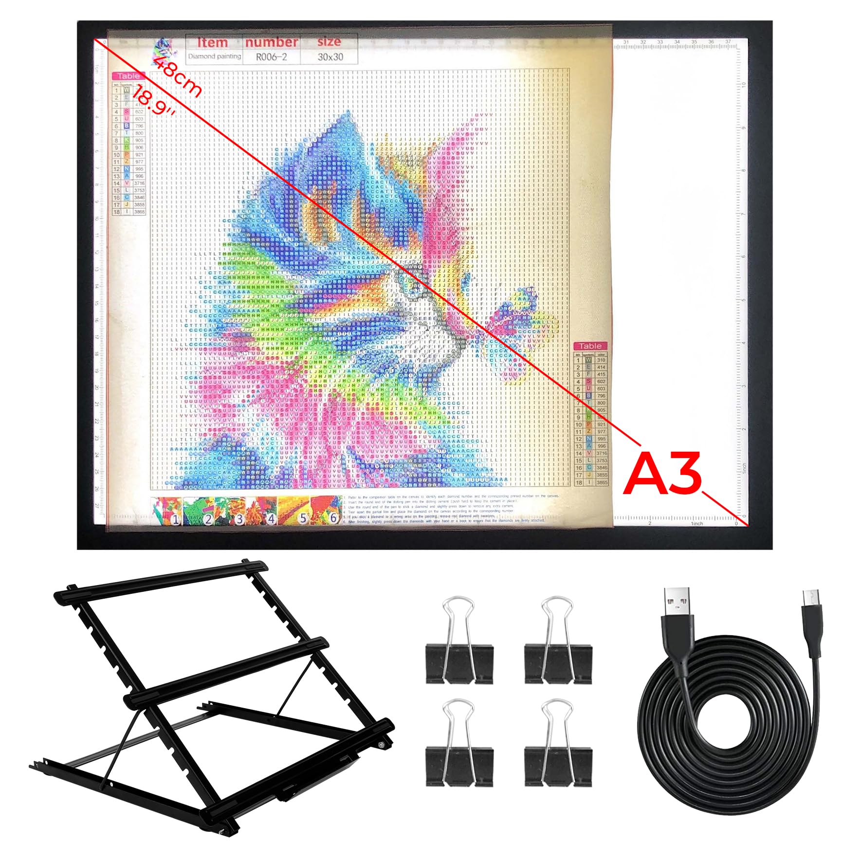 A3 Diamond Painting Light Pad With Stand, 2Nd Gen Tracing Light Board Drawing Light Box Anti Mistouch Physical Button Stepless D