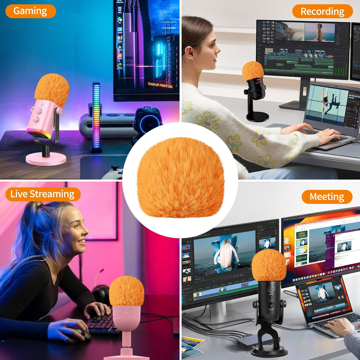 Blue Yeti Pop Filter, Podcast Recording Microphone Cover, Mic Windscre ...