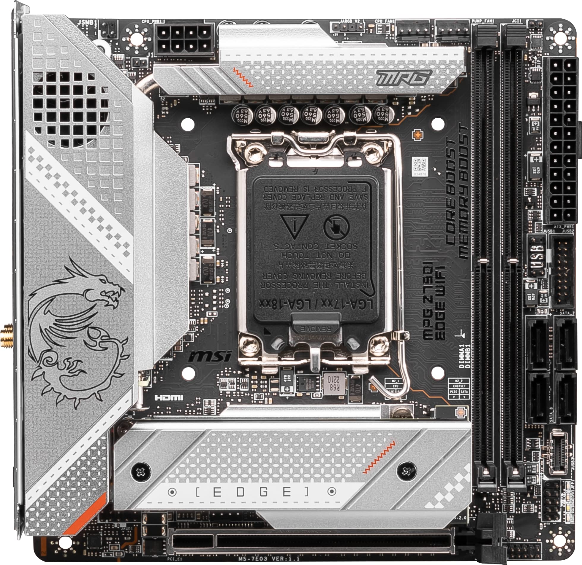 Msi Mpg Z790I Edge Wifi Gaming Motherboard (Supports 12Th13Th Gen Intel Processors Lga 1700 Ddr5 Pcie 5.0 M.2 2.5Gbps Lan Usb 3.