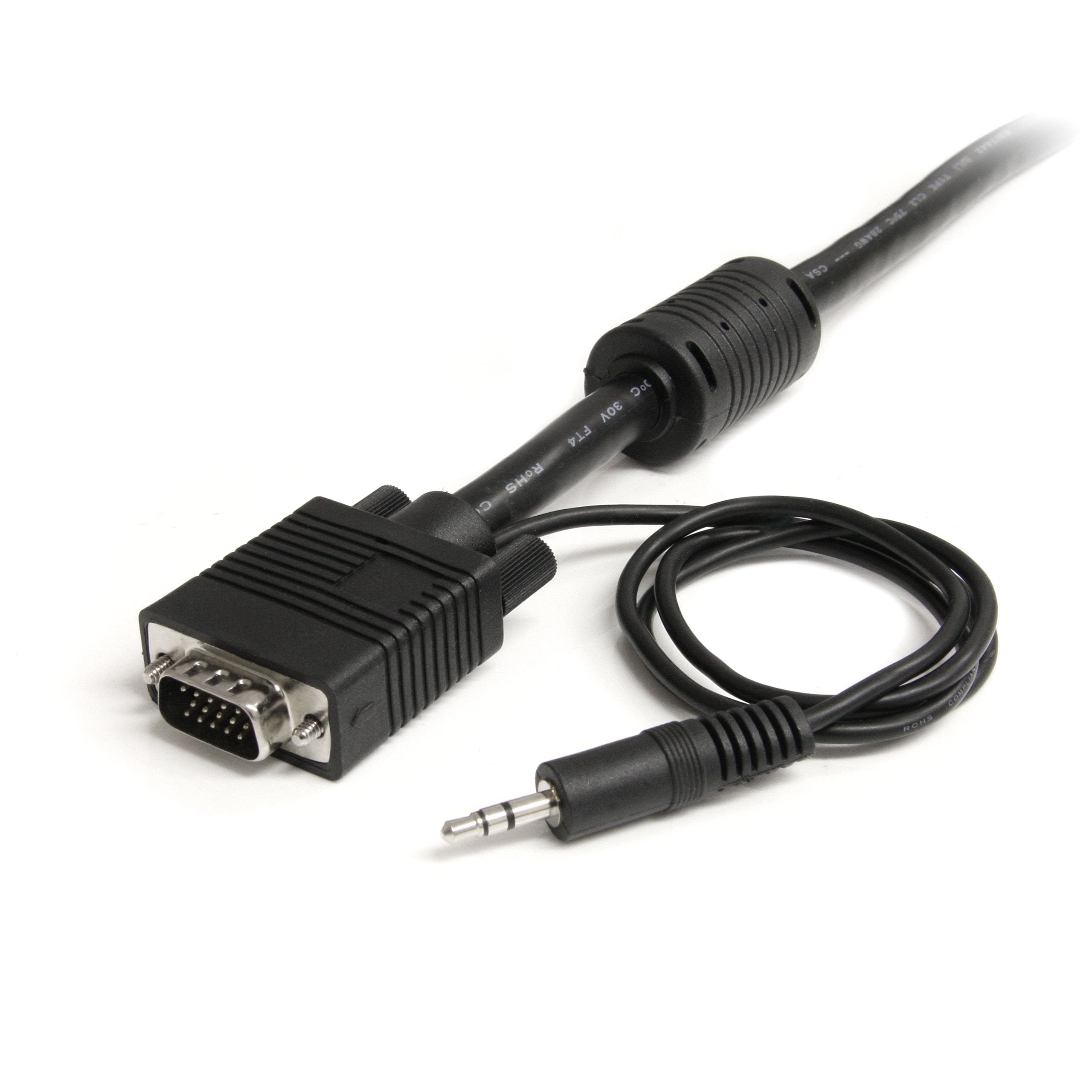 Startech.Com 25 Ft. (7.6 M) Vga Cable With Audio   Hd15 Vga With Audio   Coaxial High Resolution   Male/Male   Vga Monitor Cable