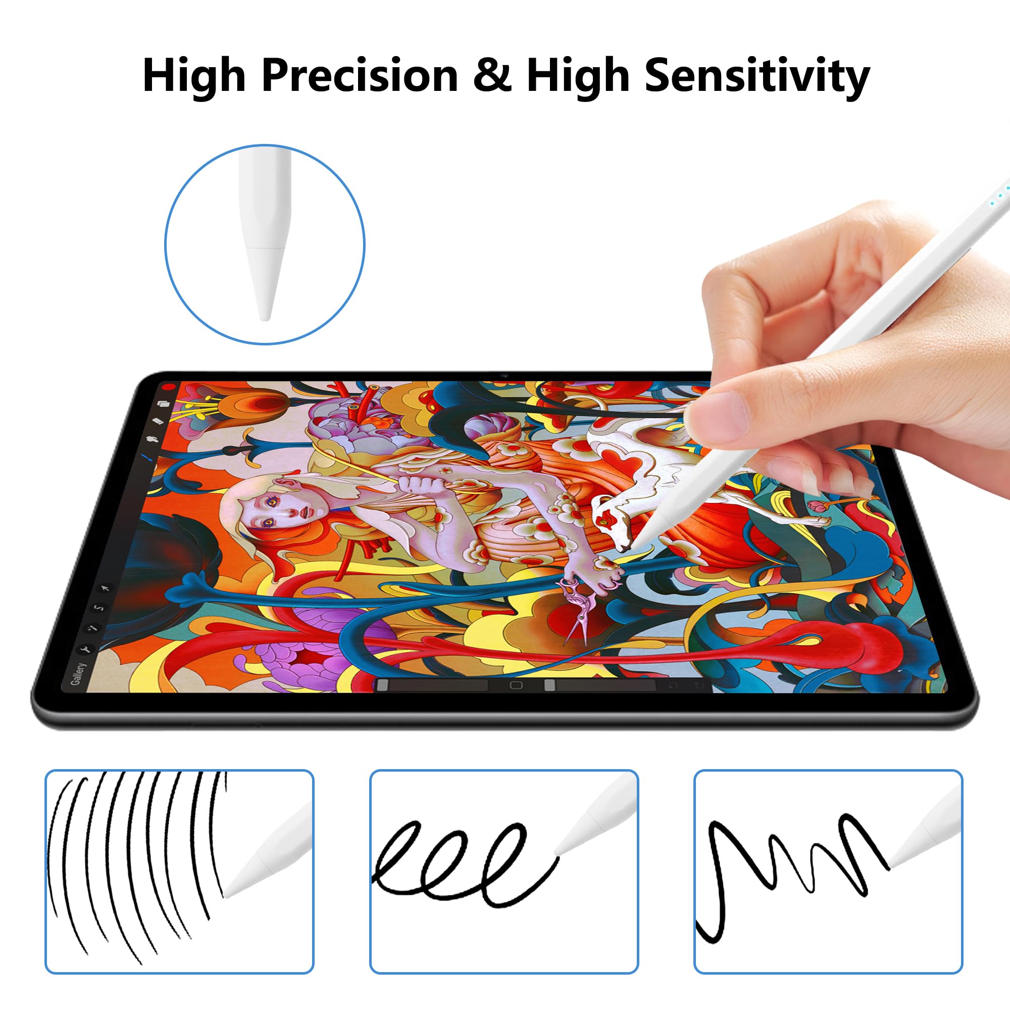 Stylus Pen For Ipad 2018 2024 Apple Pencil 1St Generation For Ipad 10Th 9Th 8Th 7Th 6Th Gen, Ipad Air 3Rd 4Th 5Th Gen, Ipad Pro