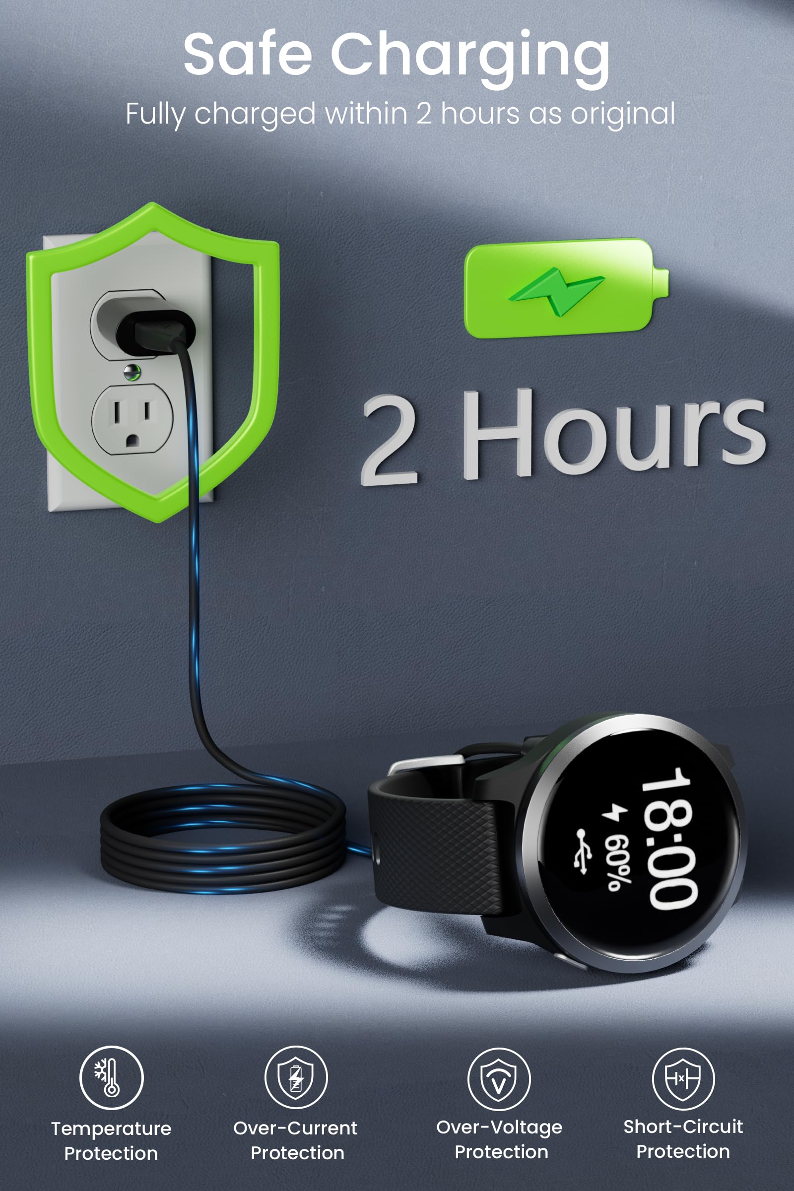 Yaekea Compatible With Garmin Watch Charger Cable Usb Charging Cable For Garmin Instinct/Forerunner/Fenix/Vivoactive/Venu/Vivosm