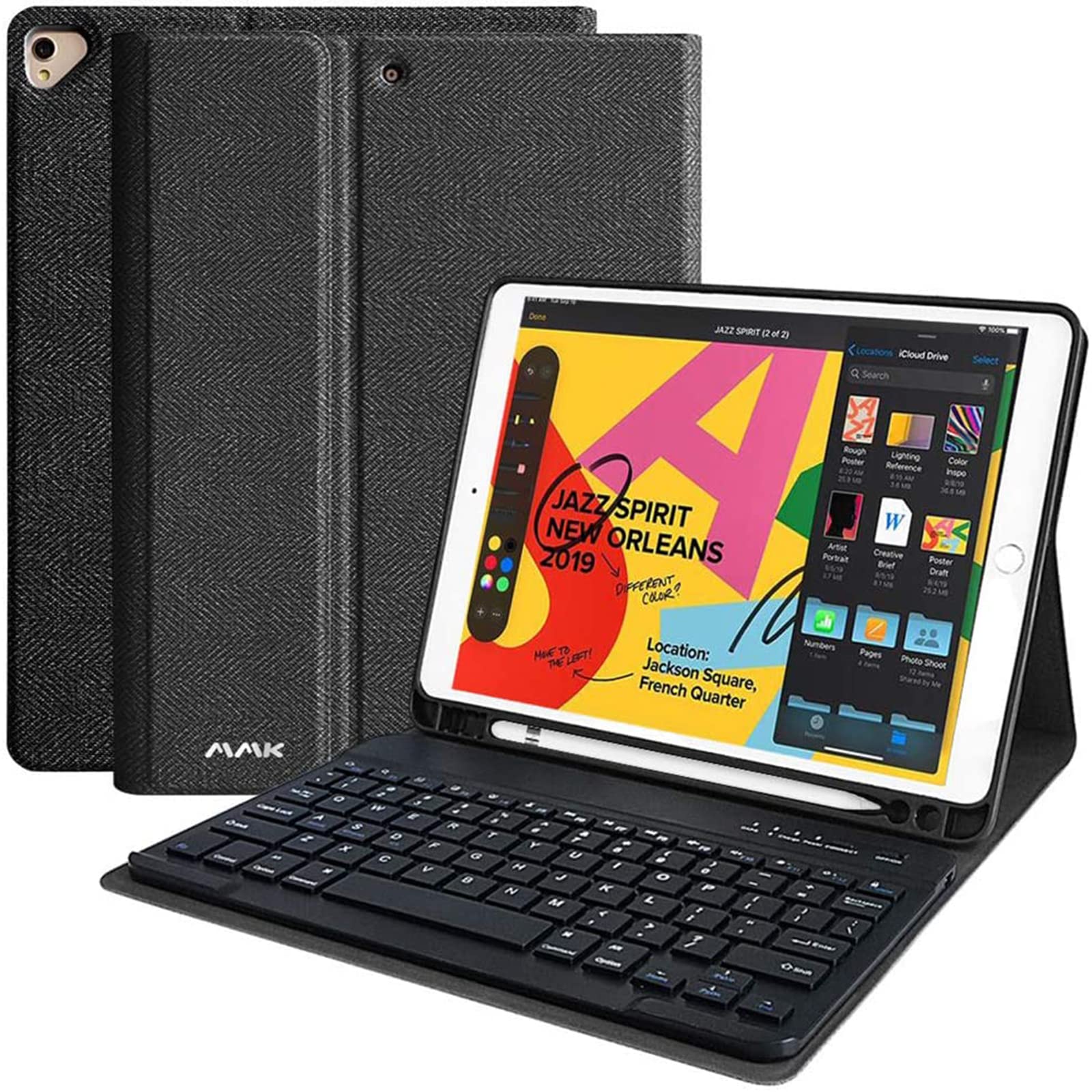 Mmk For Ipad Keyboard Case For 10.2'' 9Th/8Th/7Th Generation 2021/2020/2019, Detachable Wireless Bt Keyboard With Magnetic Prote