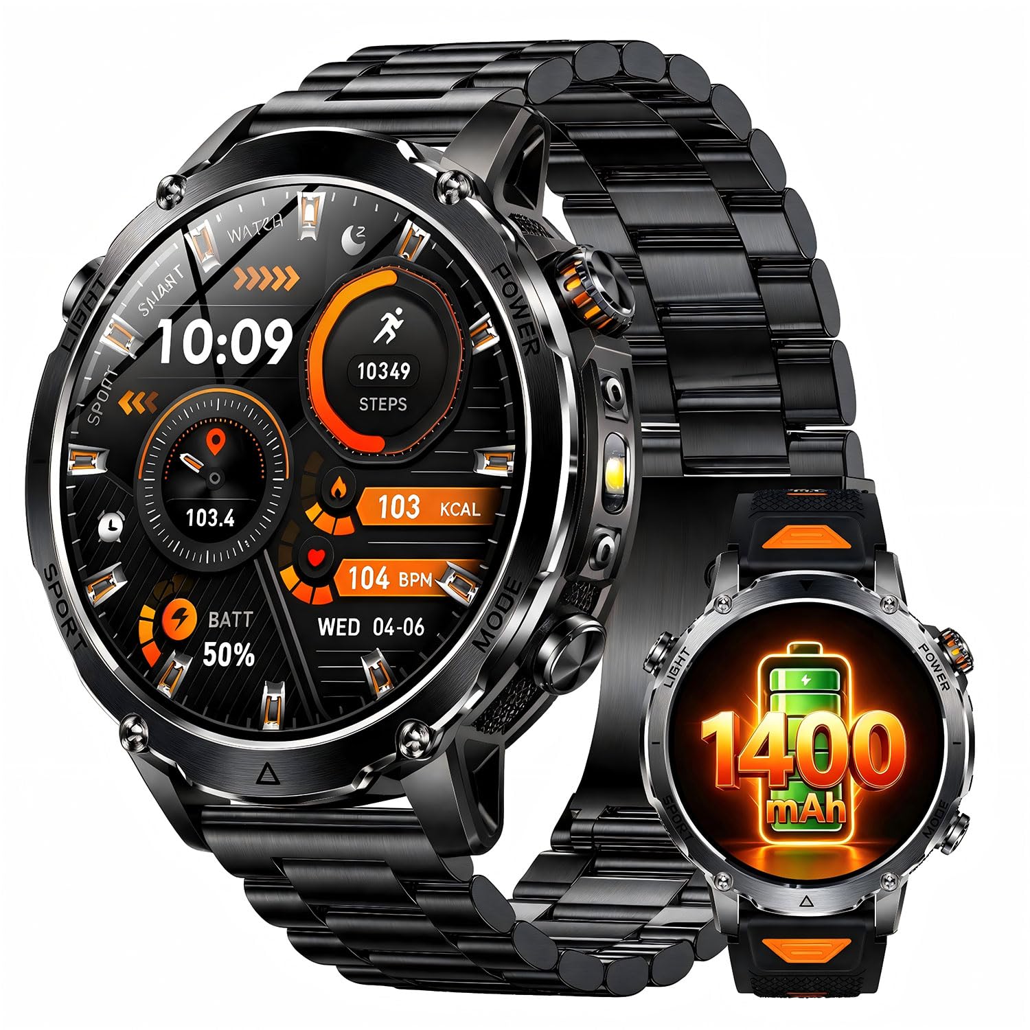 Aureqen AK106 Military Smartwatch Men 1.7 IP68 1400mAh