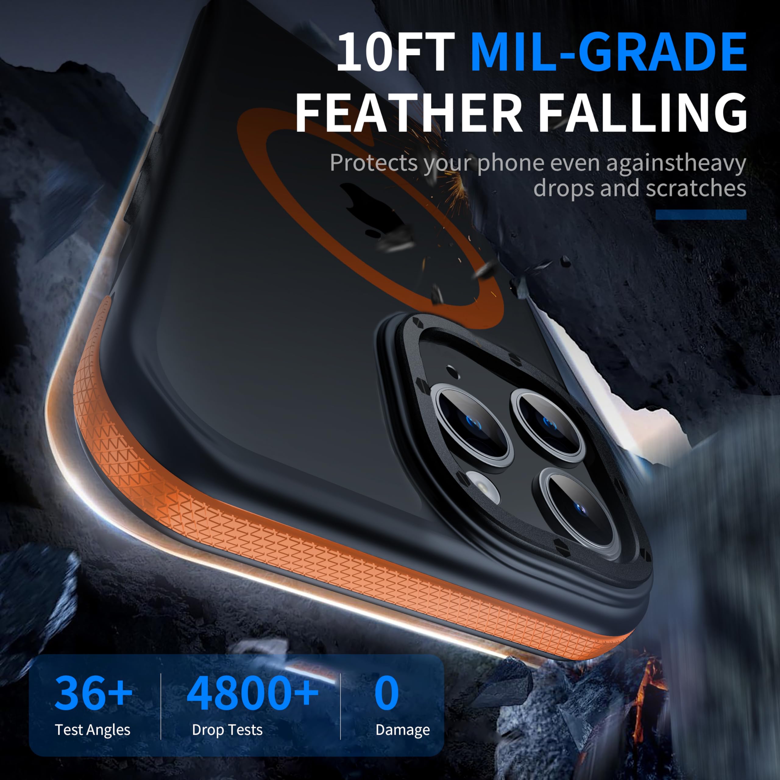 Yzoiko Strong Magnetic Case For Iphone 14 Pro Max [10Ft Military Grade Protection] Compatible With Magsafe Shockproof Slim Thin