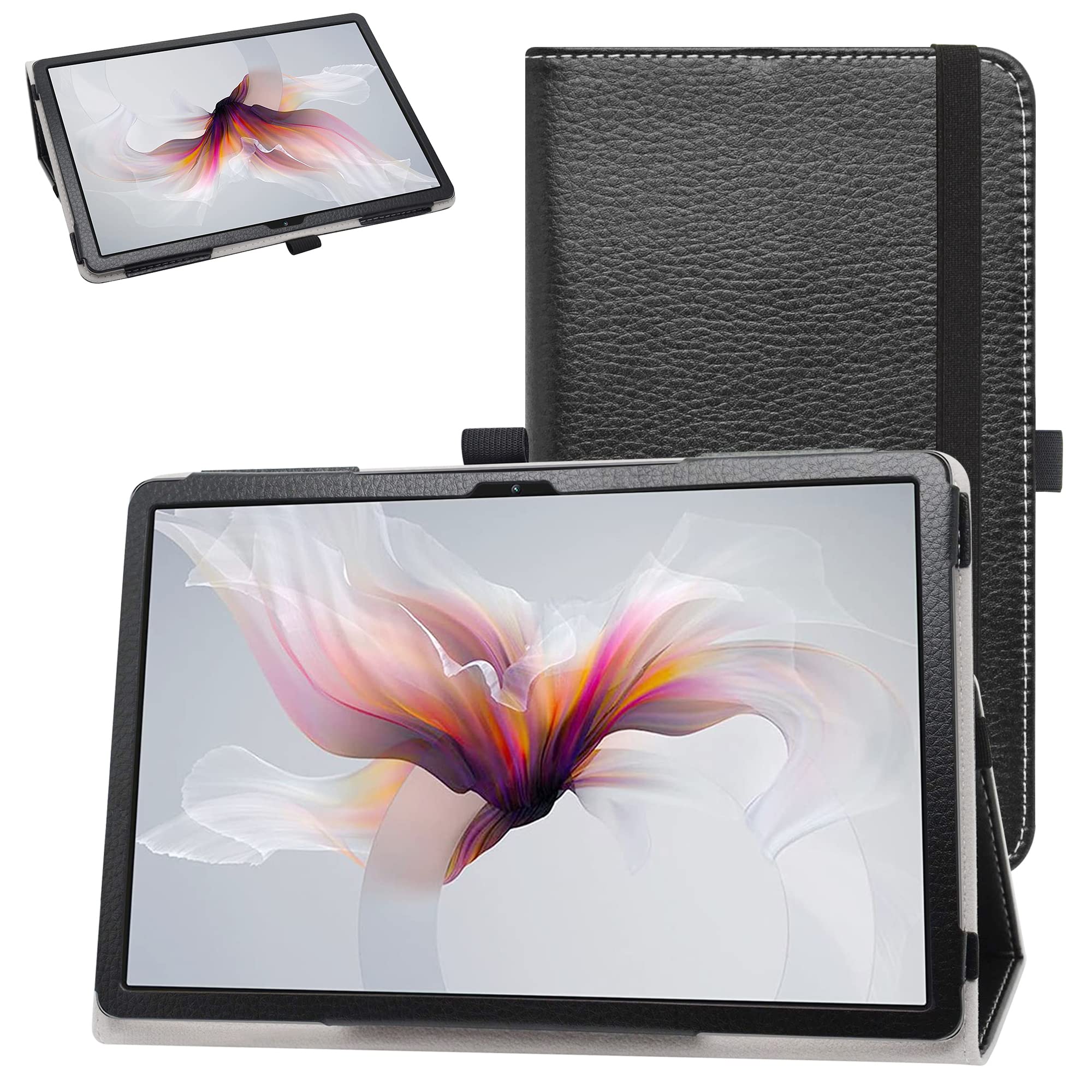 Bige for Blackview Tab 12 Case,PU Leather Folio 2-Folding Stand Cover for Blackview Tab 12 10.1 Android Tablets,Black