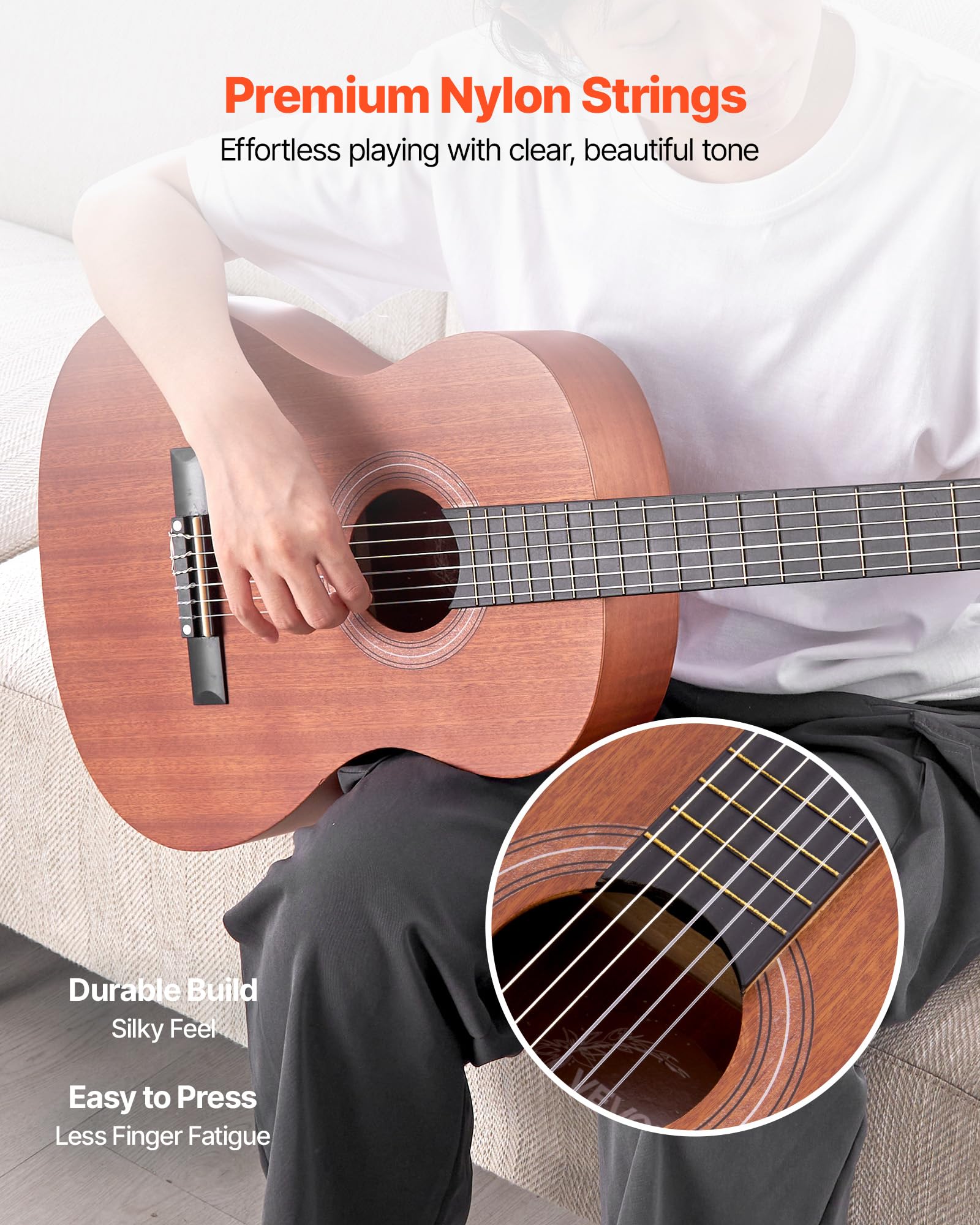 Vevor 36 Acoustic Guitar For Kids Beginners Youth, 3/4 Junior Size Classical Guitar With Nylon Strings & Full Starter Kit (Gig B