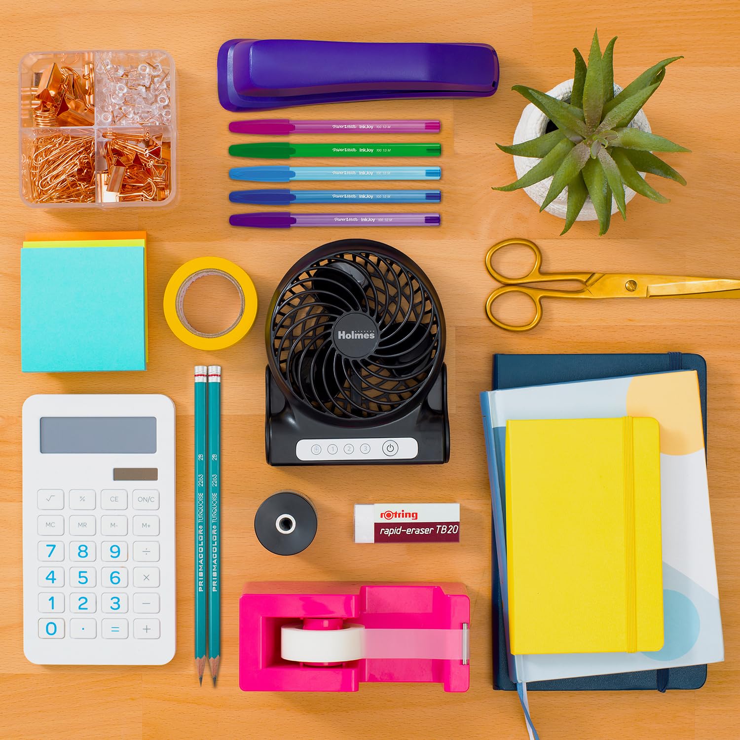 Holmes 4'' Personal Fan, Rechargeable Battery, 3 Speed Settings, Lightweight, Compact And Portable, Adjutstable Head, Home And O