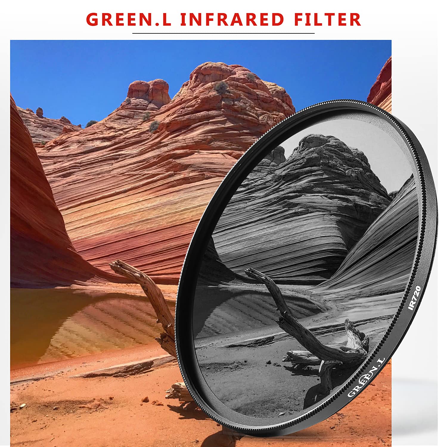 Green.L 67Mm Infrared Filter, 67Mm Ir 720Nm (R72) Filter For Camera Lens