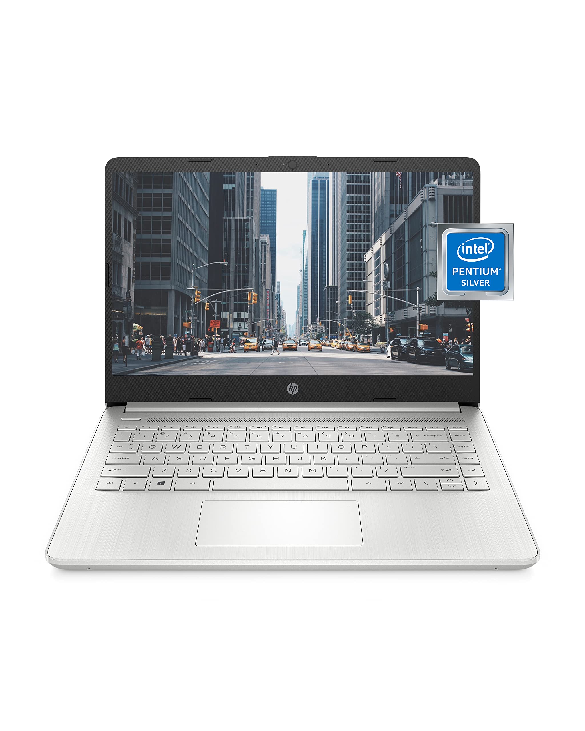 Hp 14 Inch Laptop, Intel Pentium Silver N5030 Processor, Intel Uhd Graphics, 128 Gb Ssd, Windows Window 11 In S Mode (14-Dq0090N