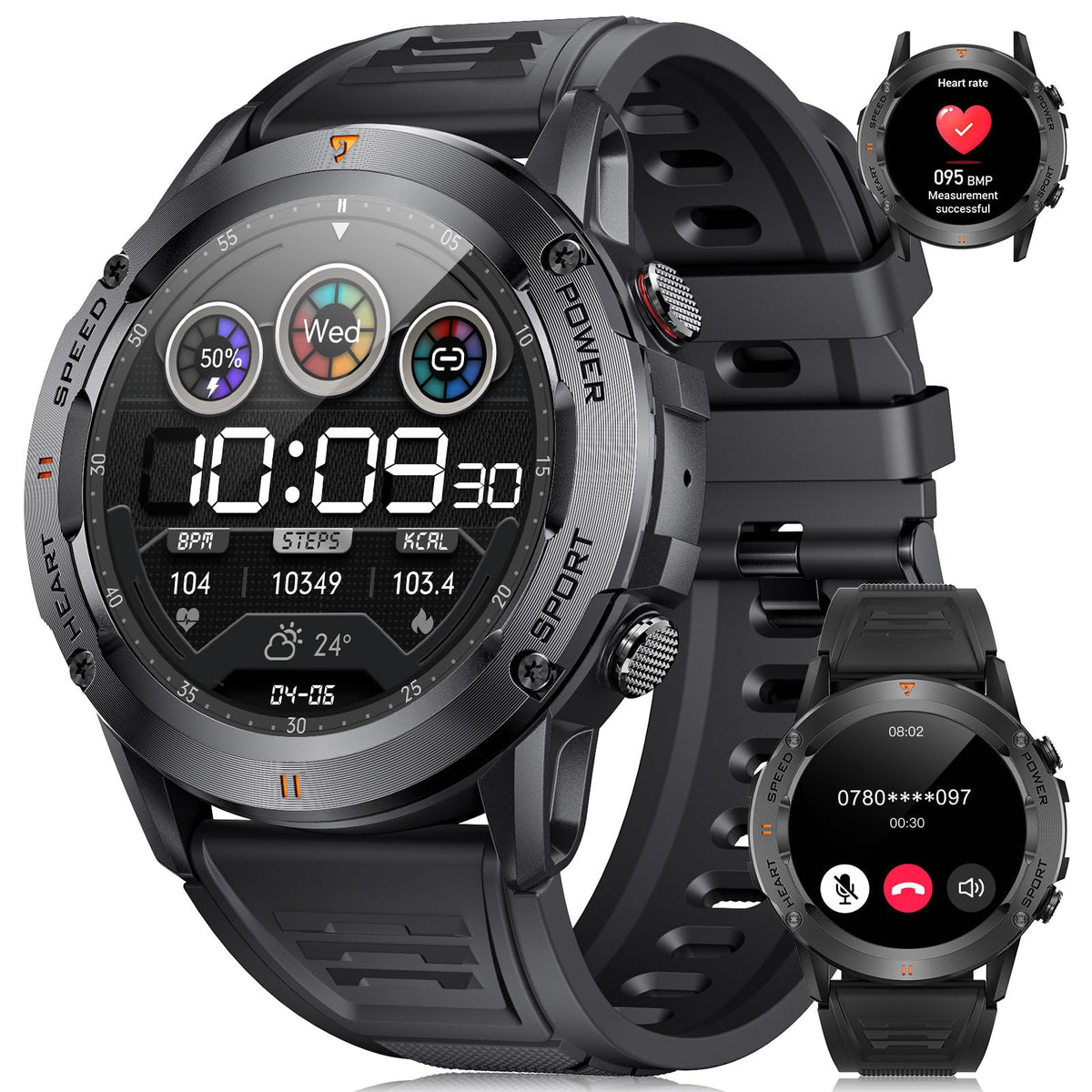 Foxbox Military Smart Watches For Men,1.39    Hd Fitness Tracker Watch With 100+ Sport Modes Spo2/Blood Pressure 400Mah 5Atm Wat
