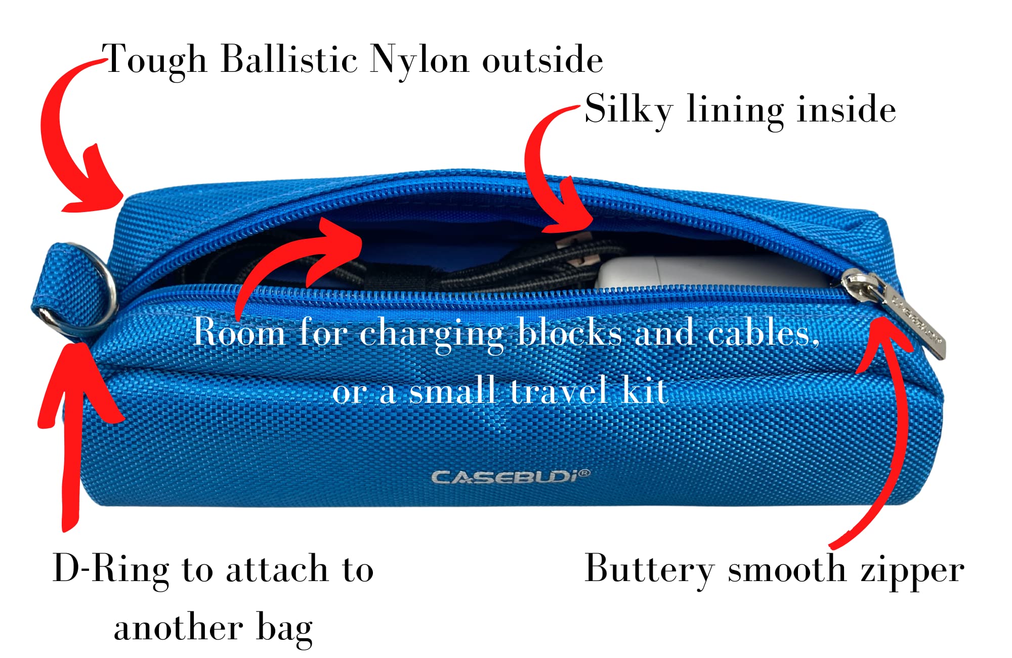 Casebudi Electronics Organizer Case   Ballistic Nylon (Midnight Black)