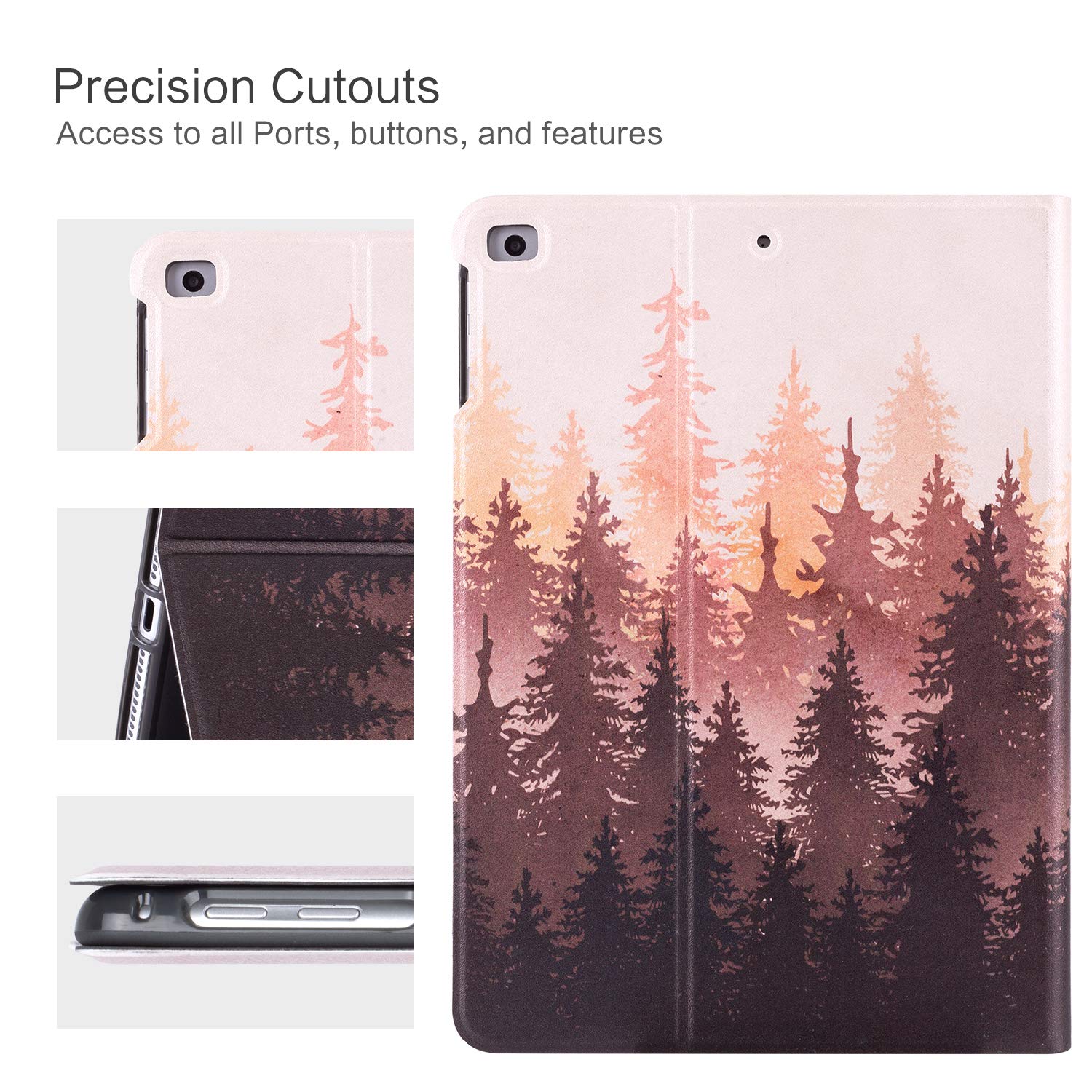 Vimorco Case For Ipad 9.7 Inch 5Th/6Th Generation 2017/2018, Protective Leather Case For Ipad 9.7 Air 1/2 Gen, Slim Adjustable M