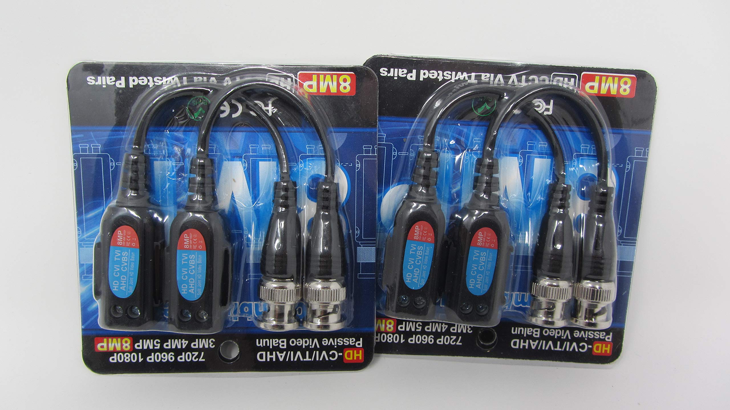 (12) Pieces Of 1 Channel Passive Cctv Camera Bnc Video Balun Transceiver For Security Camera System   Bnc To Utp Cat5 2000Ft Transmission. Saves 20% On Wire.