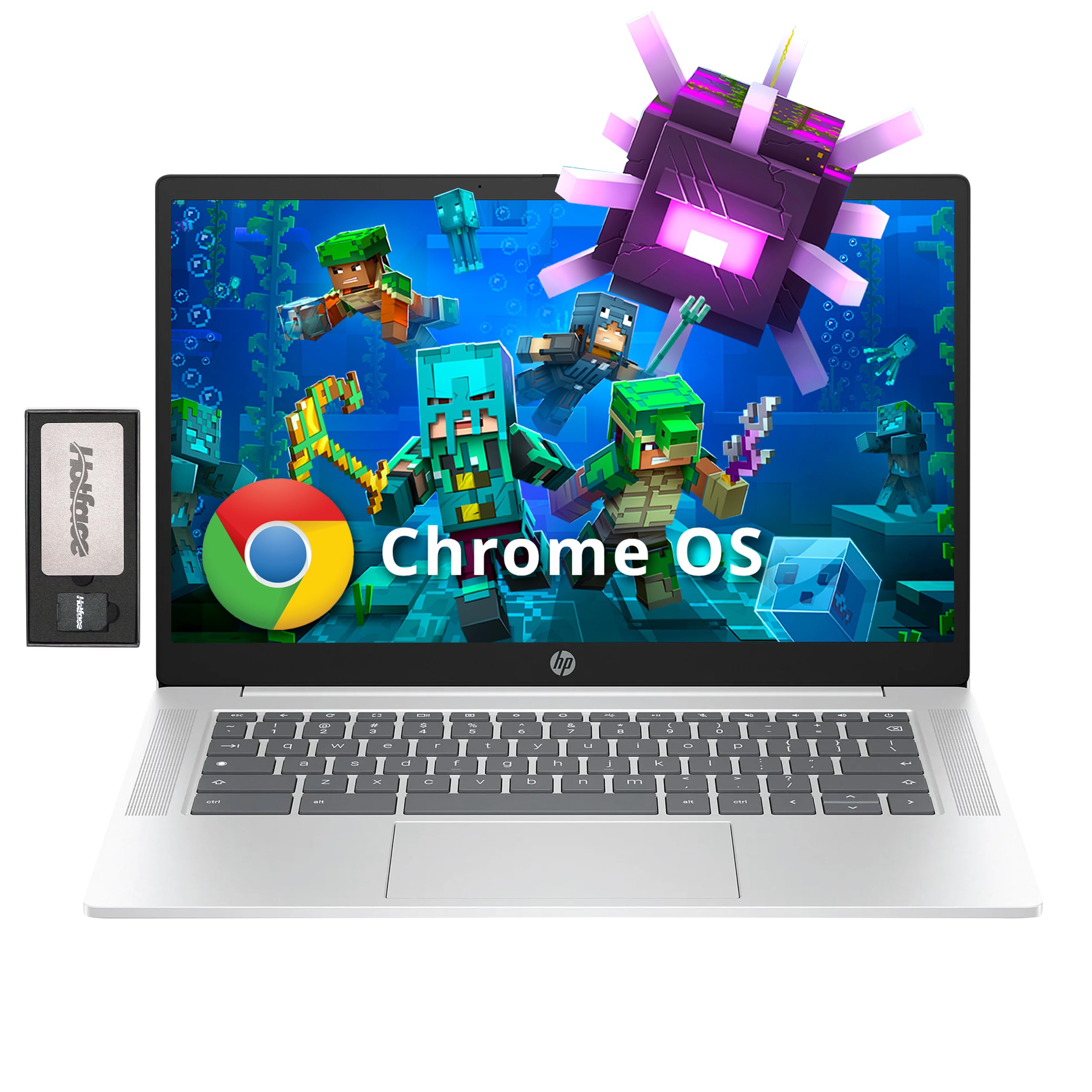 Hp 14'' Hd Anti-Glare Chromebook Laptop, Intel N200 Processor, 4Gb Lpddr5, 288Gb Storage (128Gb Emmc+160Gb Docking Station Set),