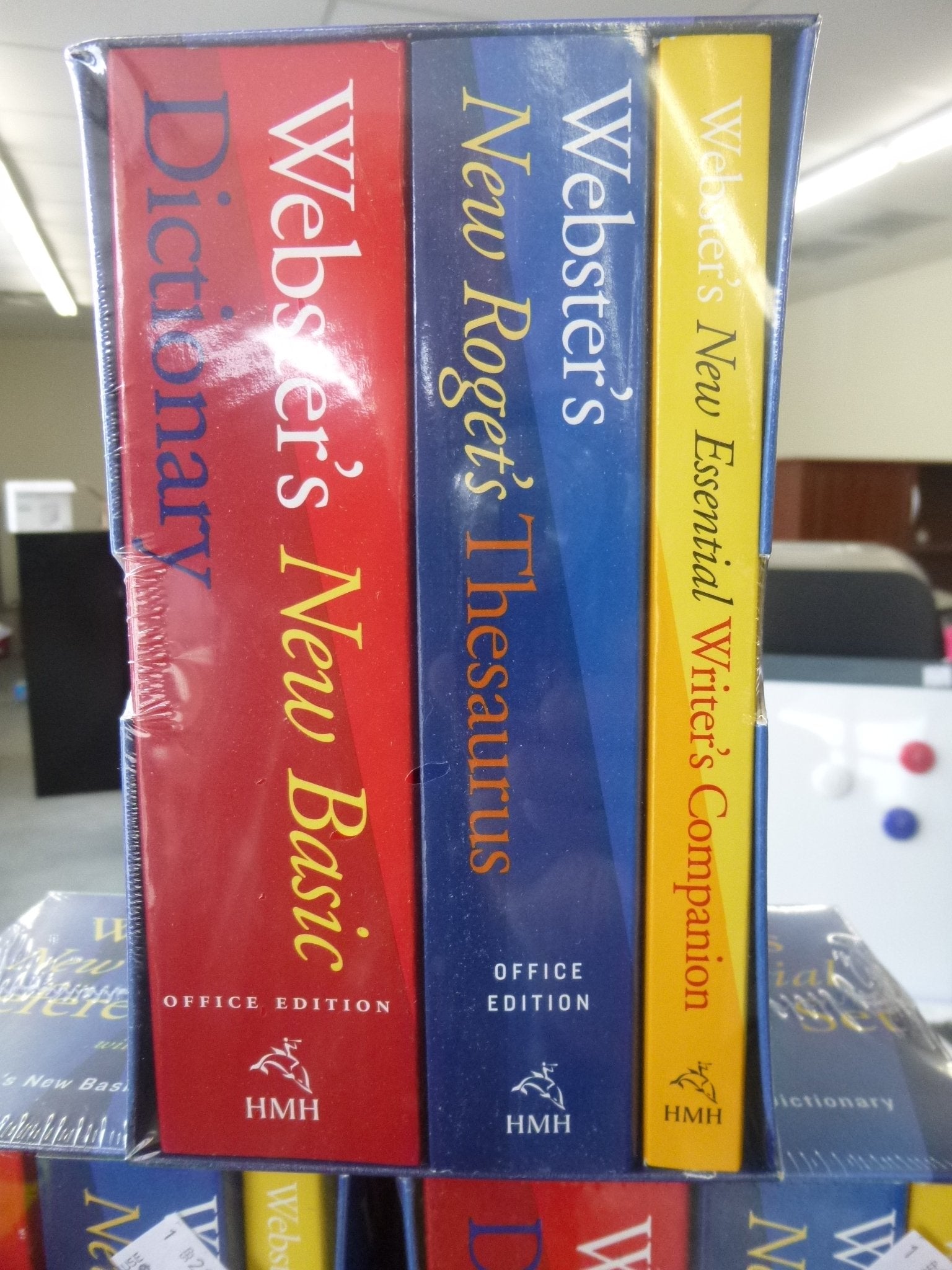 Houghton Mifflin 1020842 Webster Feets New Essential Reference Three Book Desk Set, Paperback (Hou1020842)