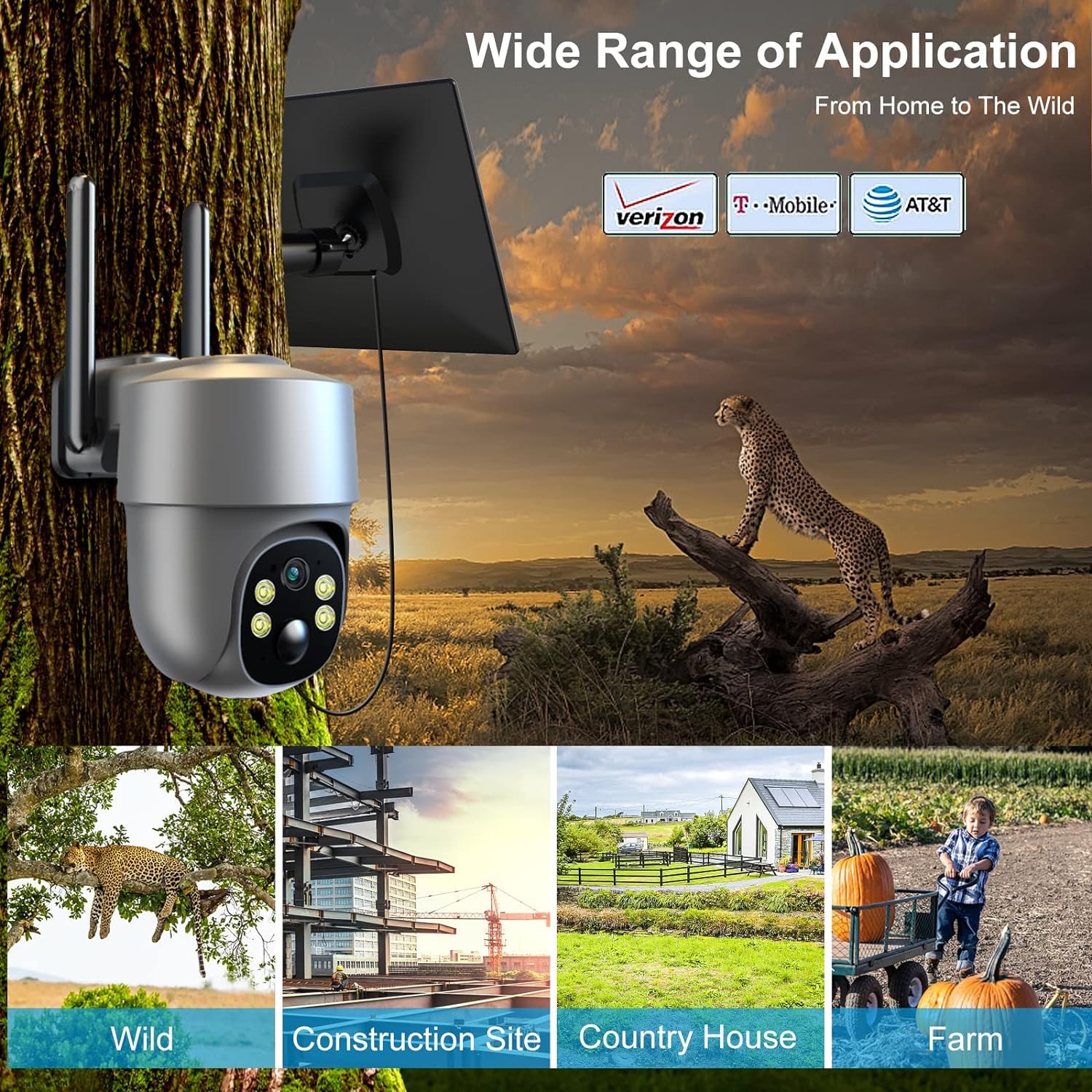 Xparkin Outdoor Cameras For Home Security   4G Lte Cellular No Wifi Solar Security Cameras Wireless Outdoor With Floodlight Colo