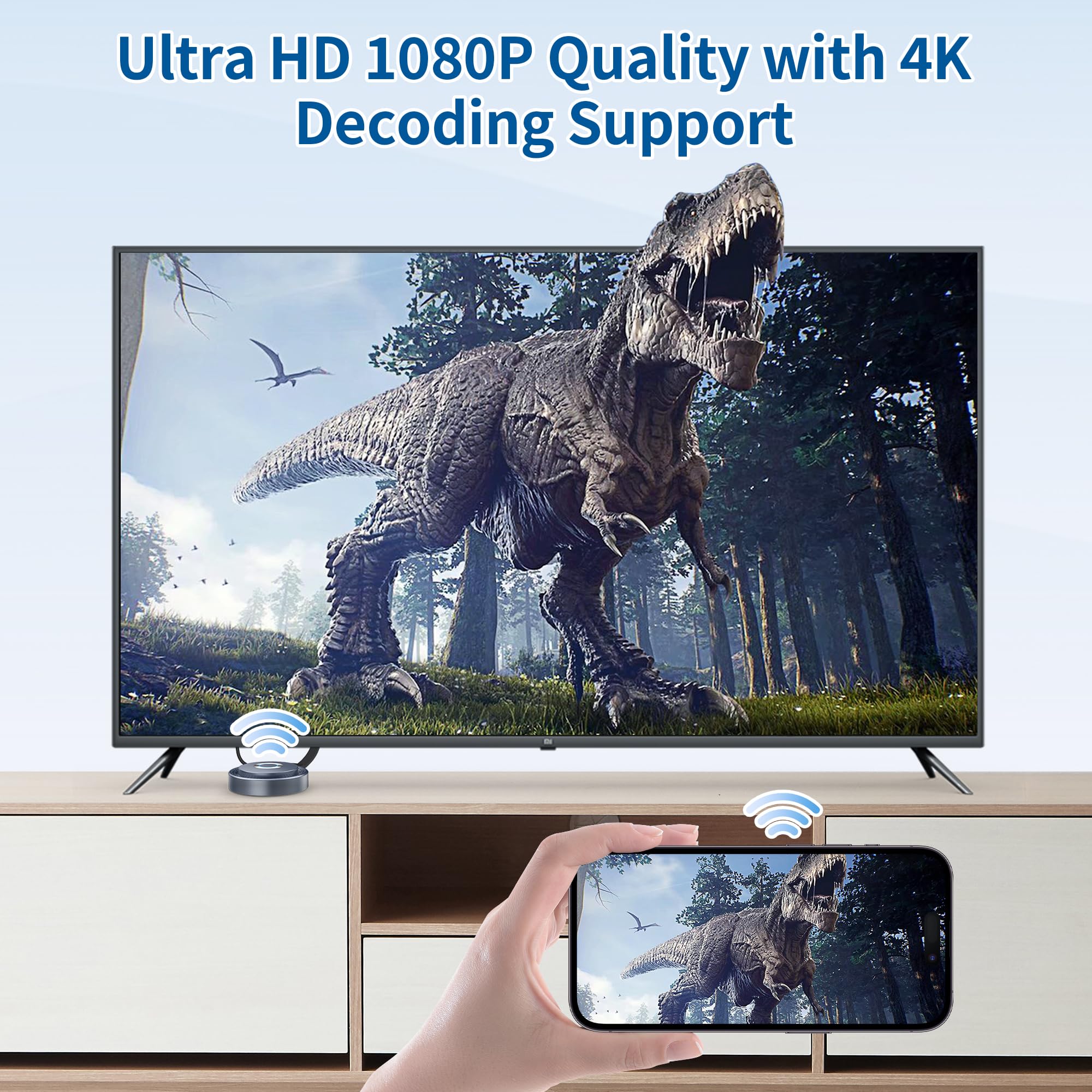 Wireless Hdmi Display Dongle Adapter, Wireless Transmitter, Streaming Media Video/Audio/File Hdmi Wireless Extender From Laptop,