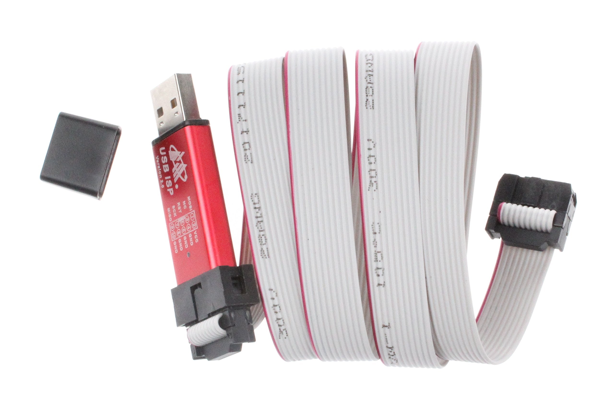 NOYITO USB ASP ISP AVR Programmer Downloader for ATMEL Proccessors Drive-Free Over-Current Protection Red & Blue bi-Color Indica