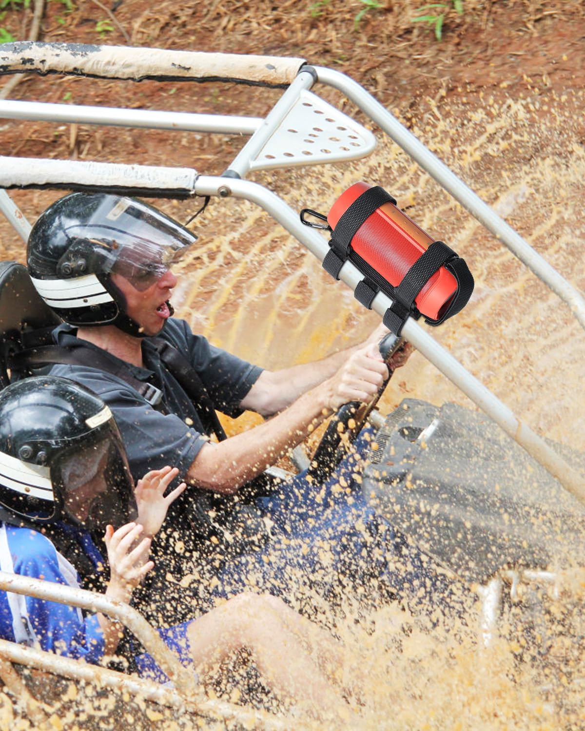 Goforwild Portable Speaker Mount, Waterproof Speaker Strap For Bluetooth Wireless Speakers, Compatible With Golf Cart Railing/Bi