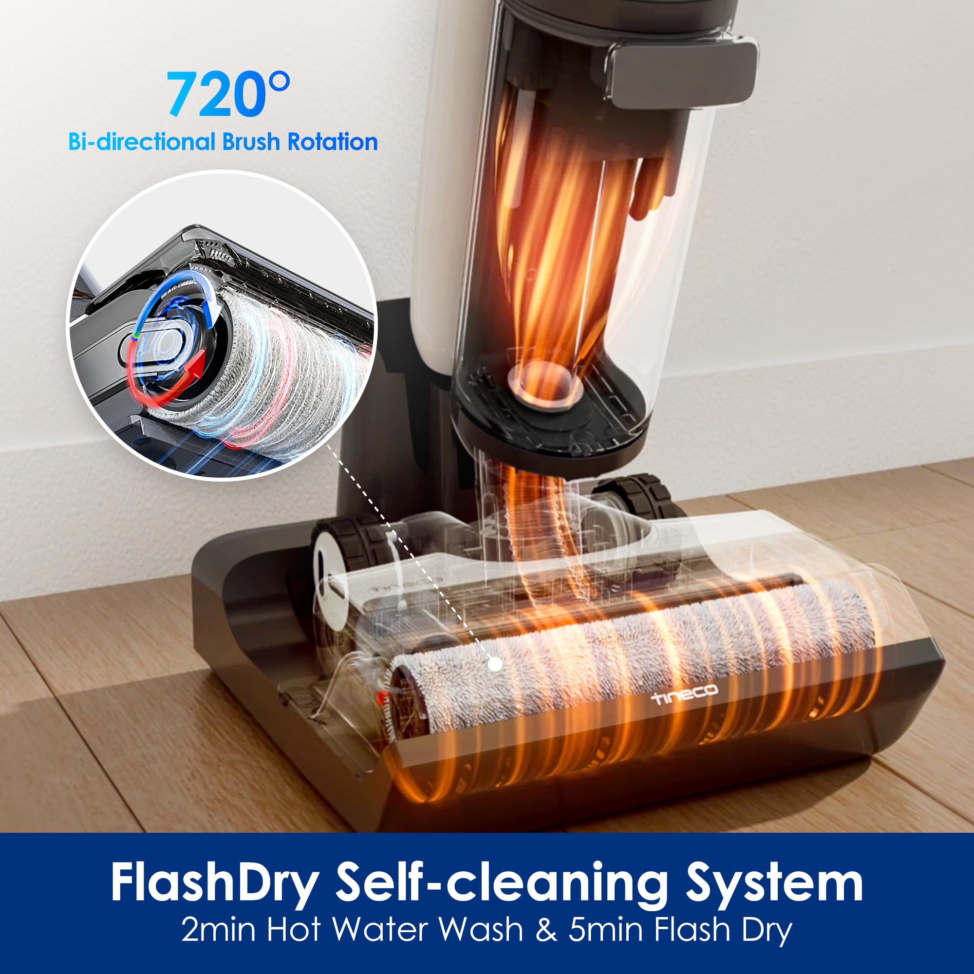 Tineco Floor One Switch S7 Wet Dry Vacuum Cleaner, Smart Floor Washer Multi Function, Self Cleaning, Extended Battery Lifespan 6